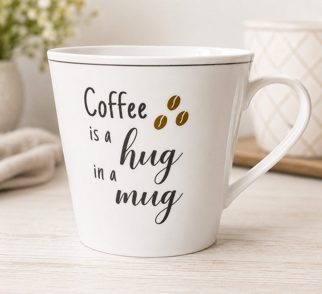 Krasilnikoff Cappuccinotasse Happy Cup Porzellan Kaffeebecher 400 ml Tasse Cappuccinotasse, Kaffeebecher Porzellan Füllmenge ca. 400 ml Höhe ca. 9 cm