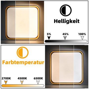 ZMH Deckenleuchten Eckige Sternenhimmel-Design 30cm CCT mit Fernbedienung 32W, dimmbar, LED fest integriert, warmweiß-kaltweiß, Weißgold