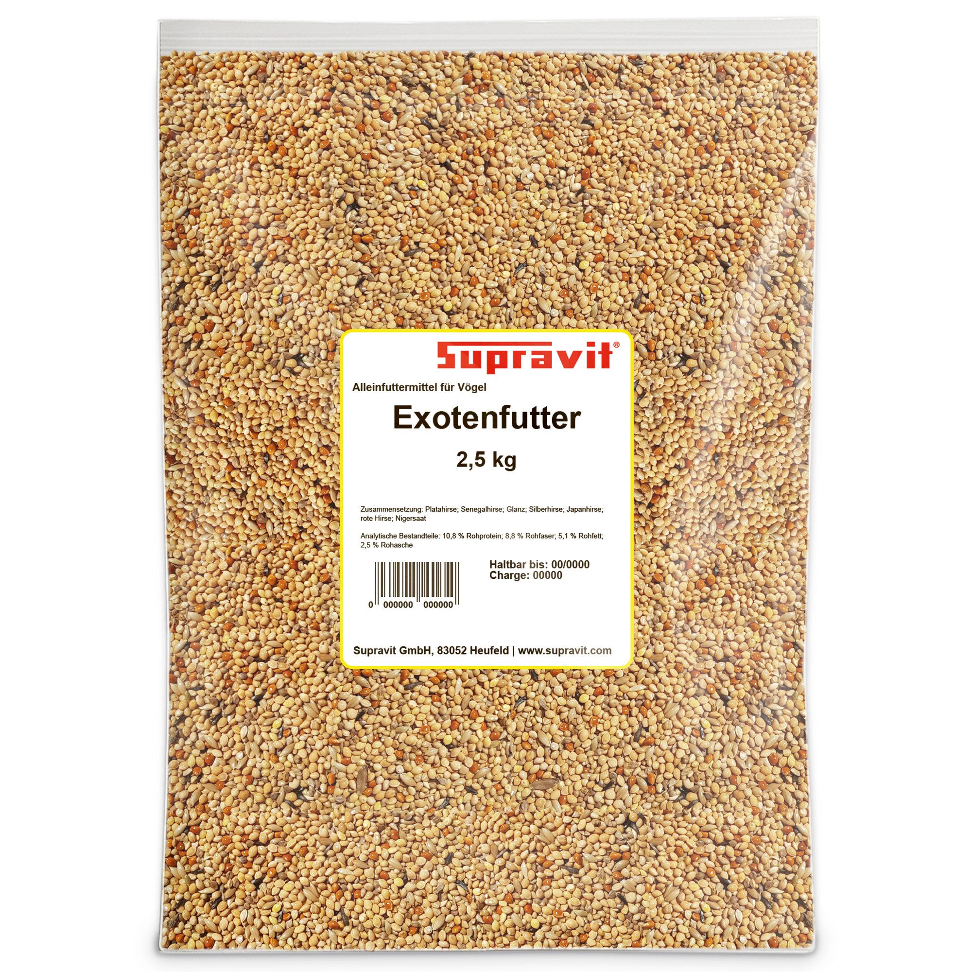 Supravit Exotenfutter - Hochwertiges Mischfutter für exotische Finken, Hauptfutter für: Ziervogel