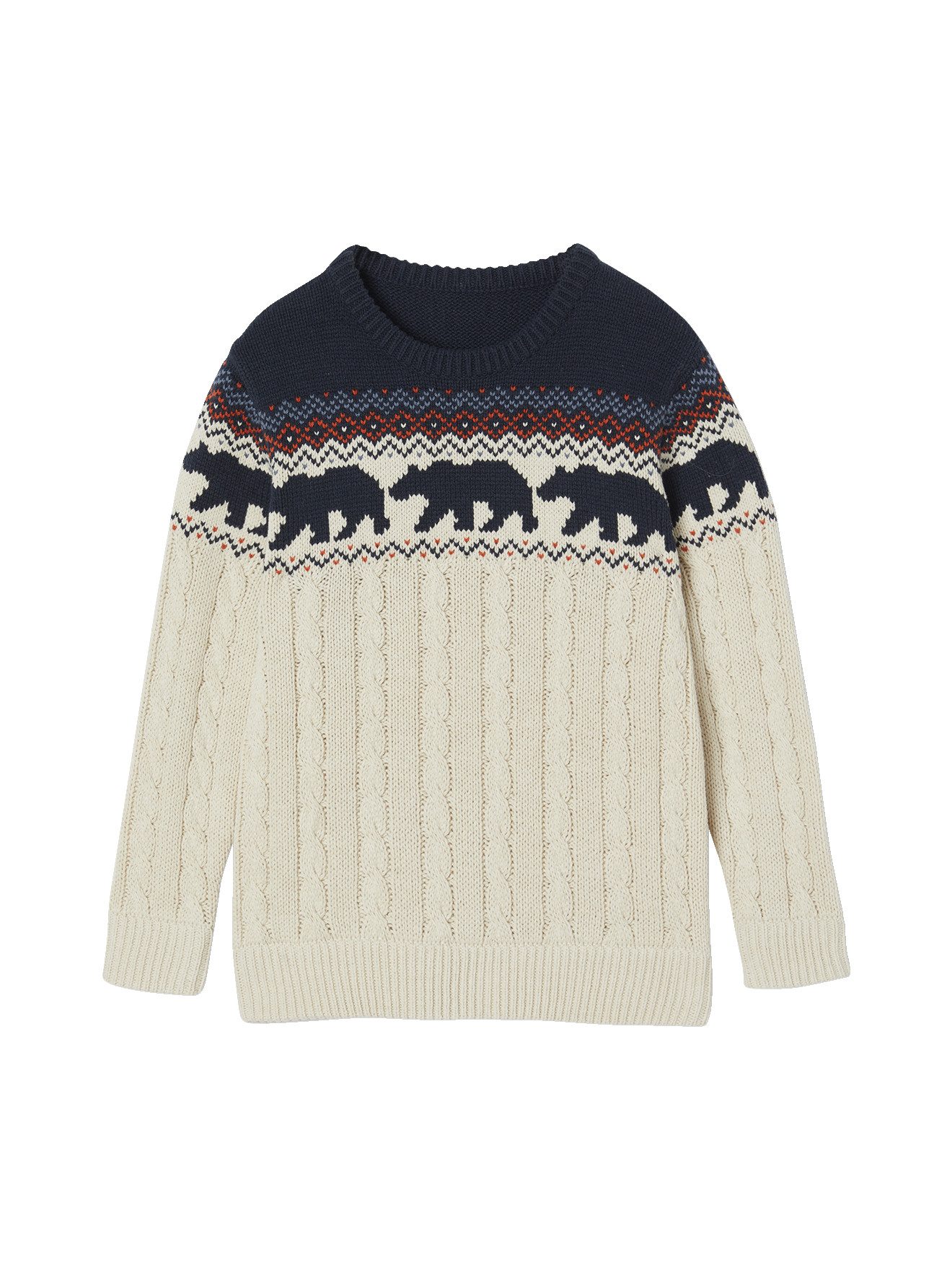 Pullunder Jungen Jacquard-Pullover mit Zopfmuster