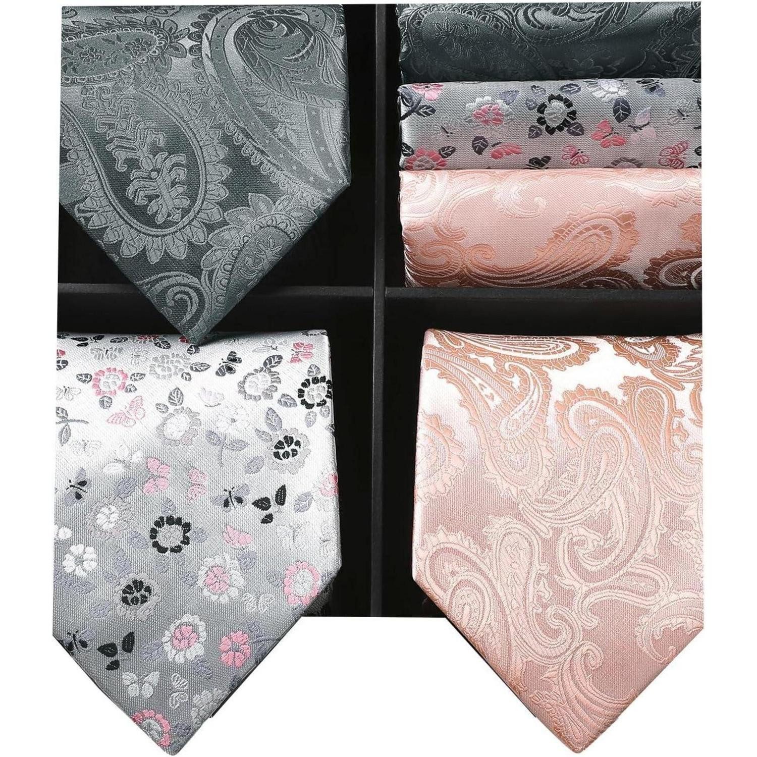 LuxusKollektion Krawatte Krawatte Herren 3er Set Seidenkrawatte HT-5S Einheitsgröße