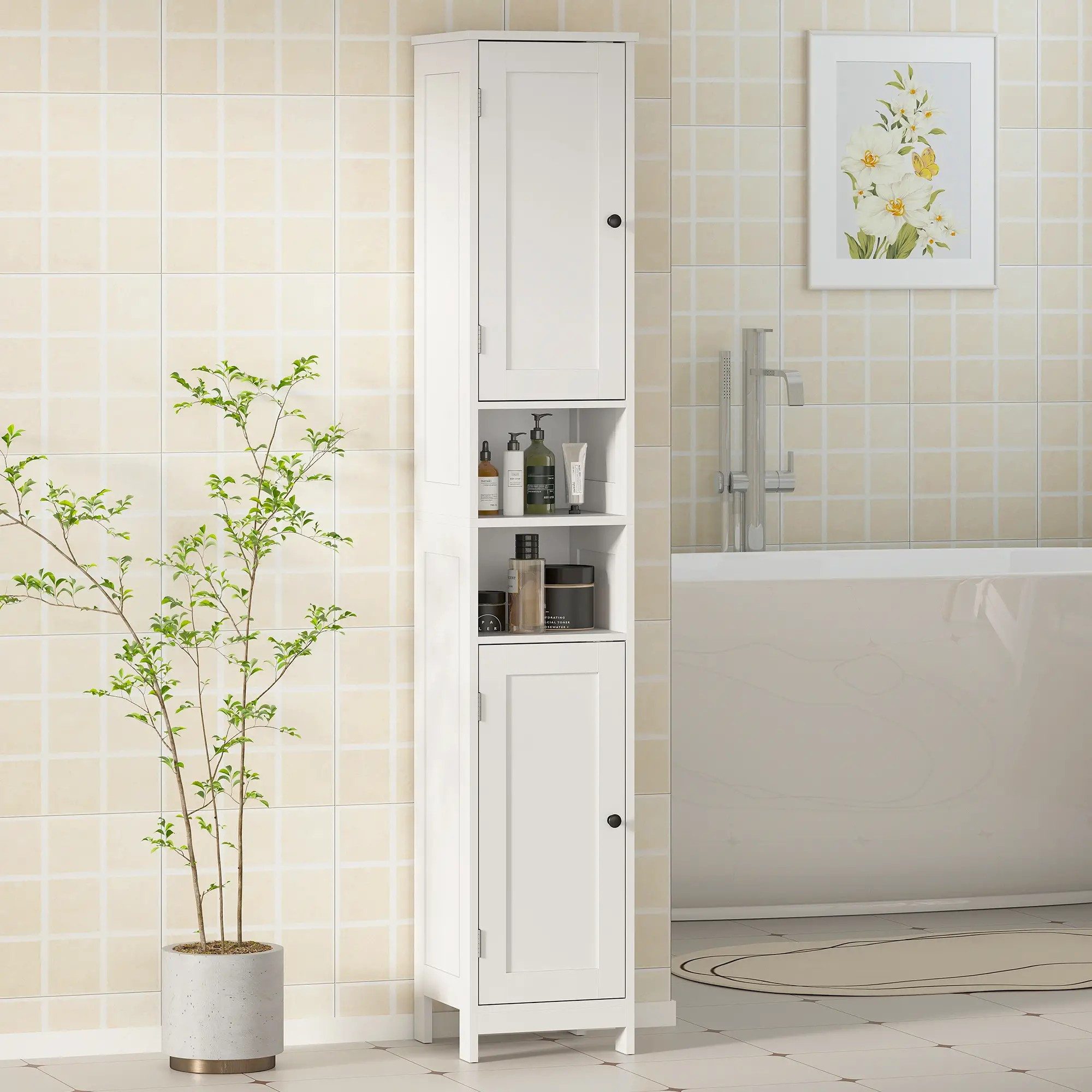 BlingBin Hochschrank Badezimmerschrank hoch Badschrank schmal Hochschrank m günstig online kaufen