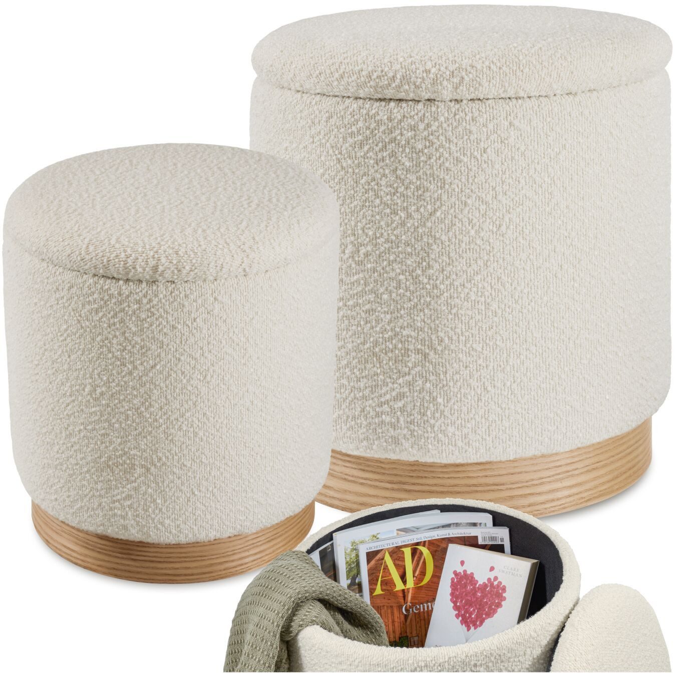 tectake Sitzhocker 2er Set Sitzhocker mit günstig online kaufen