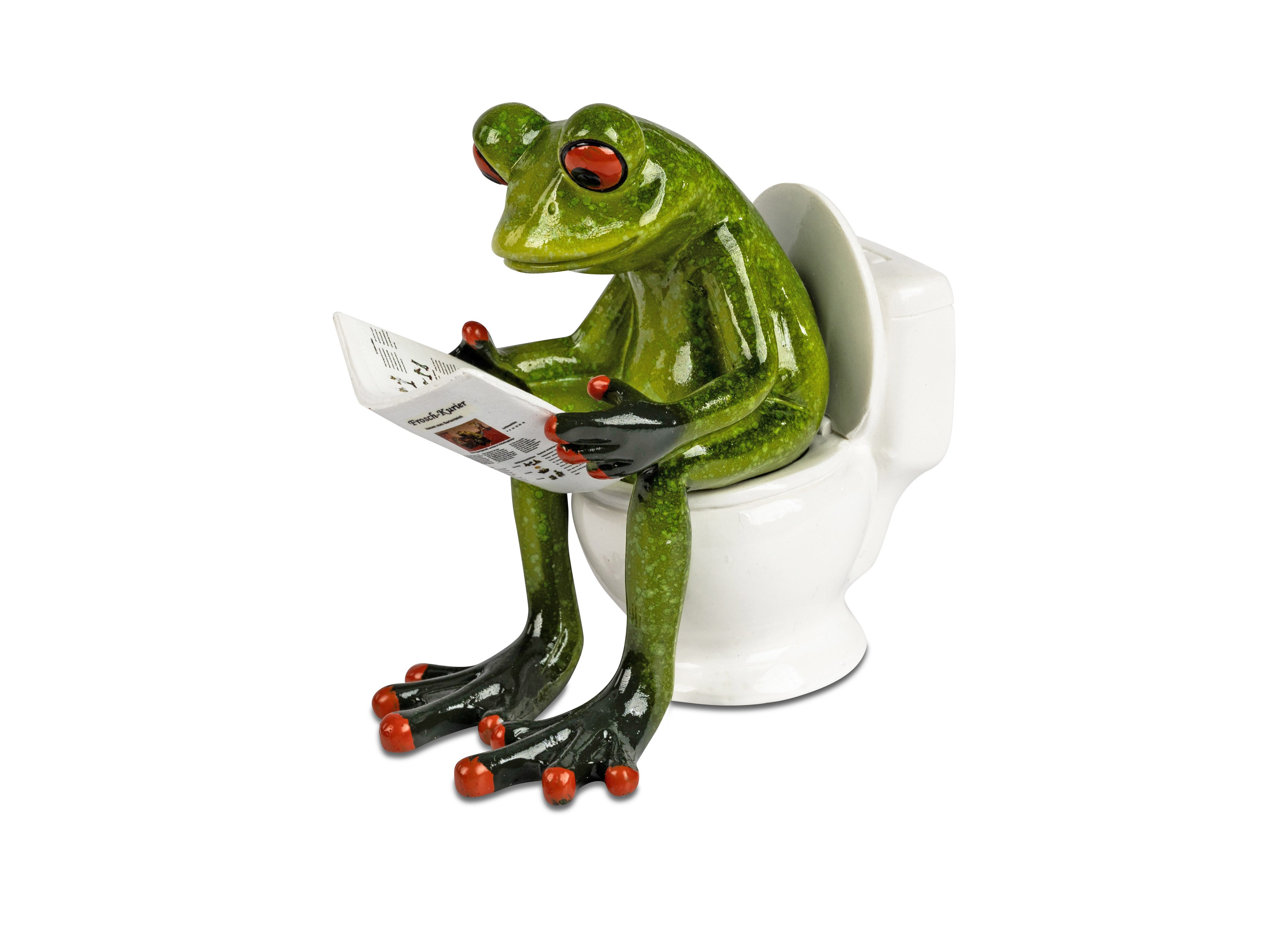 formano Dekofigur Dekofigur Frosch auf Toilette mit Zeitung aus Froschhause günstig online kaufen