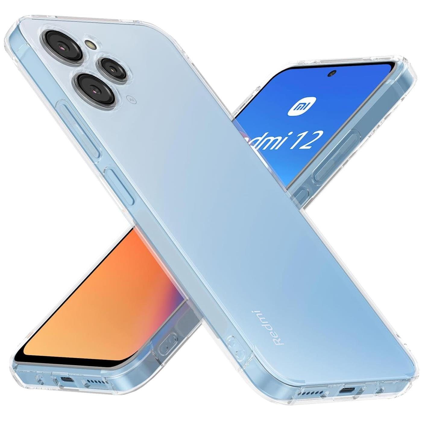 CoolGadget Handyhülle Transparent Ultra Slim Case für Xiaomi Redmi 12 6,79 Zoll, Silikon Hülle Dünne Schutzhülle für Redmi 12 4G Hülle