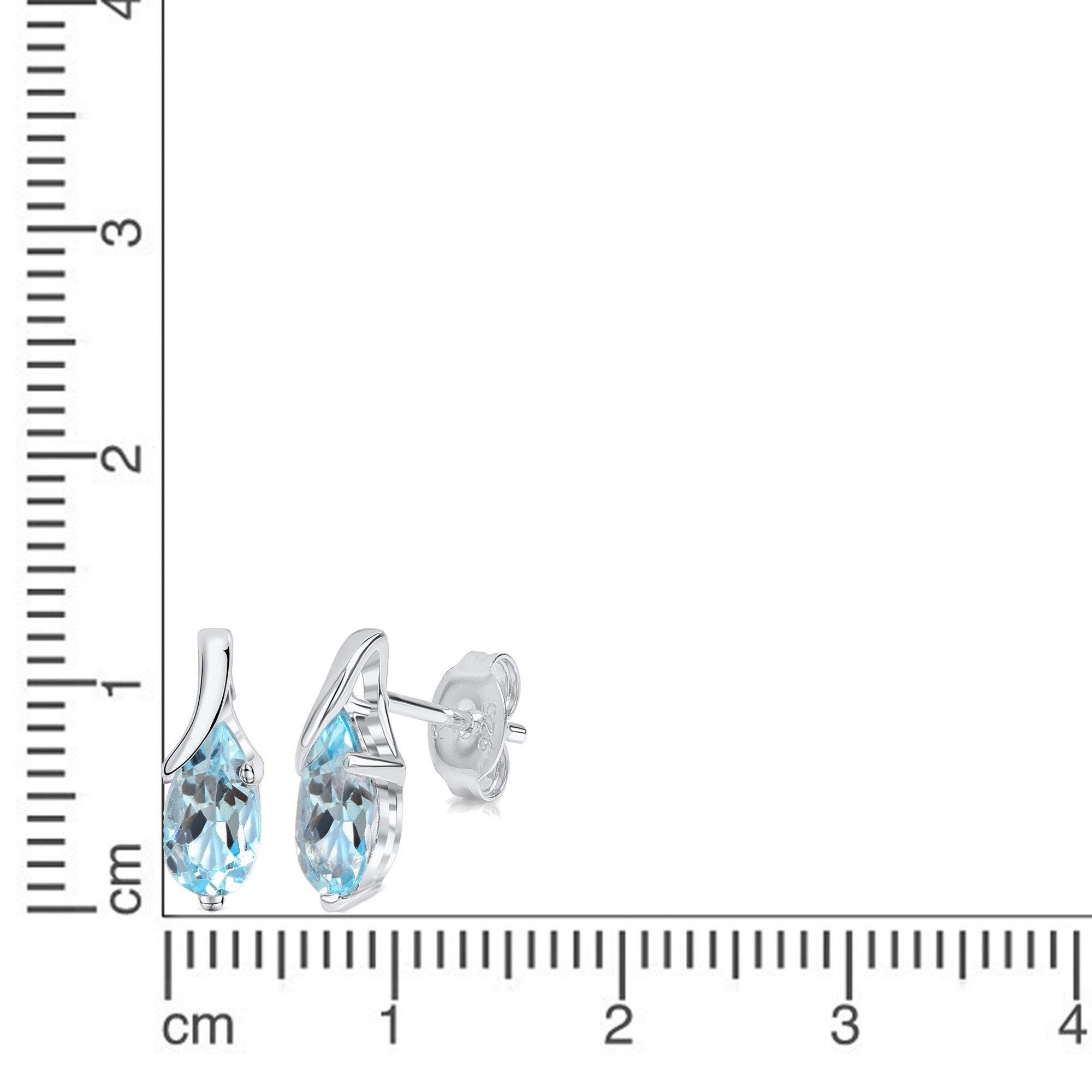 Zeeme Paar Ohrstecker Silber 925 rhodiniert mit Blautopas (beh) 8x5mm günstig online kaufen