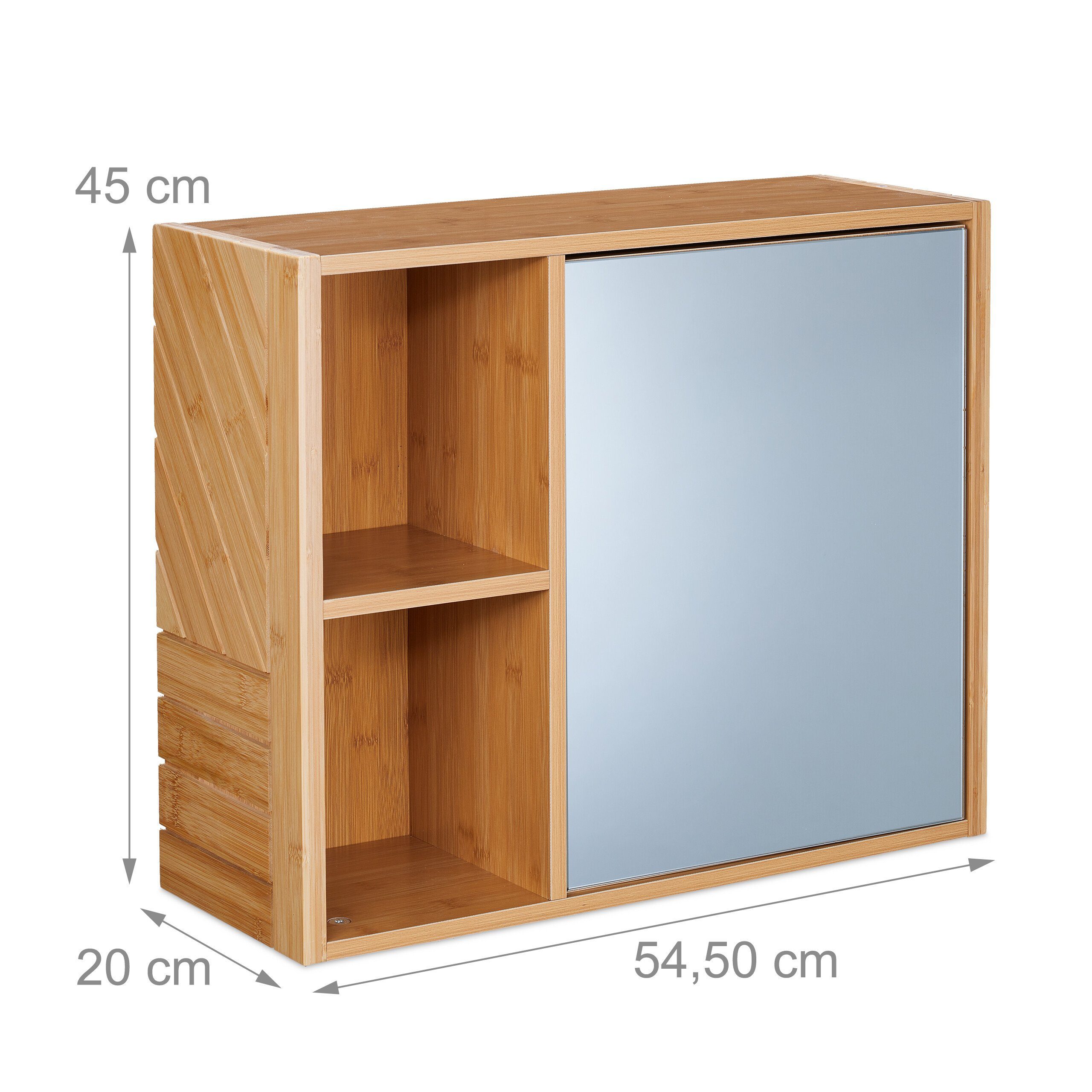 relaxdays Badezimmerspiegelschrank Spiegelschrank mit Regalfächern (1-St) – Bild 4 von 5