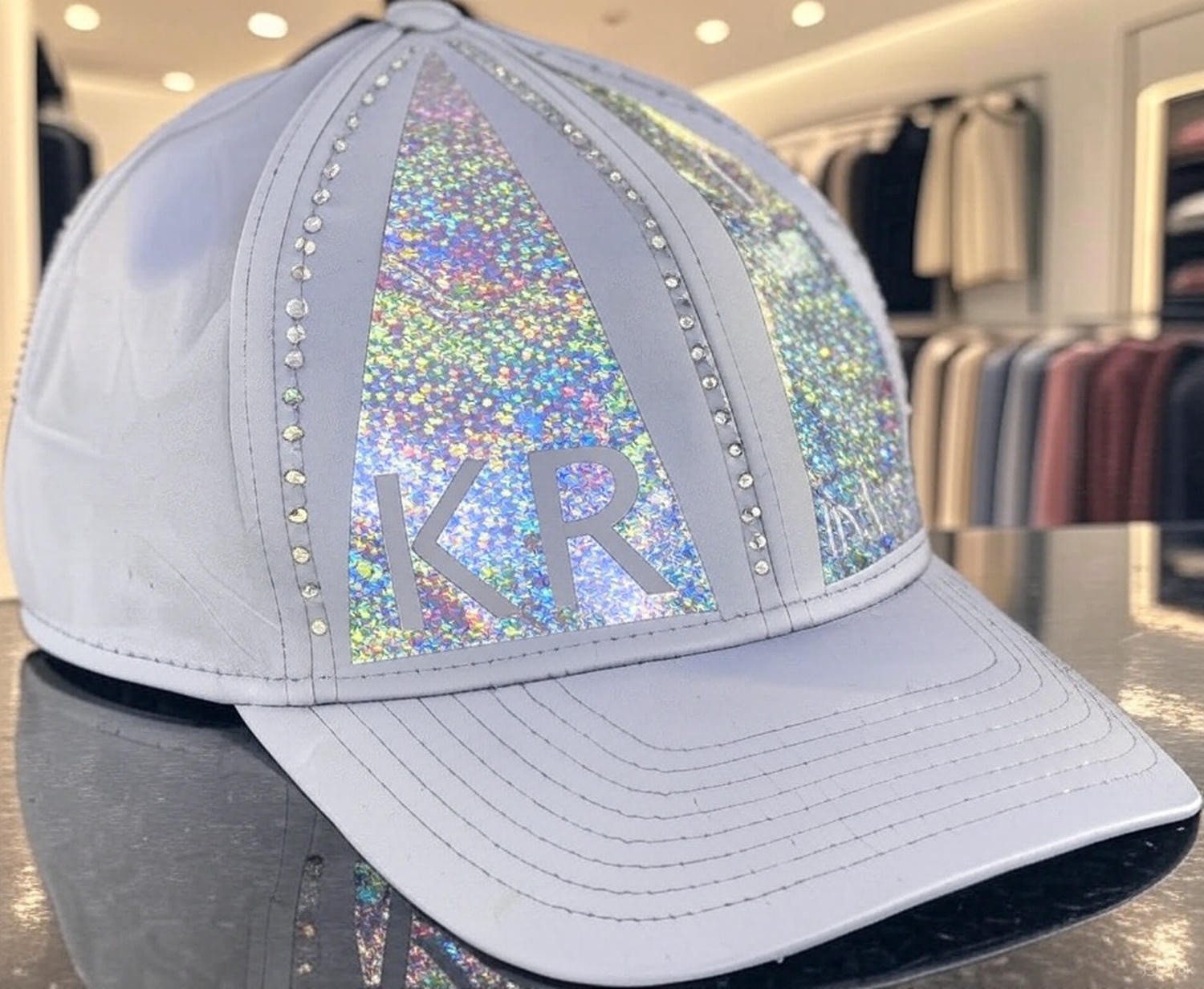 KR-Industries Baseball Cap Cap Glitter Designer Cap mit Glitzersteine und Glitzereffekten