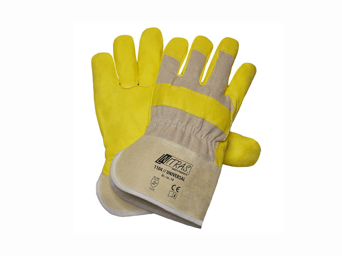 Nitras Leder-Arbeitshandschuhe Kunstlederhandschuhe Universal Herrengröße