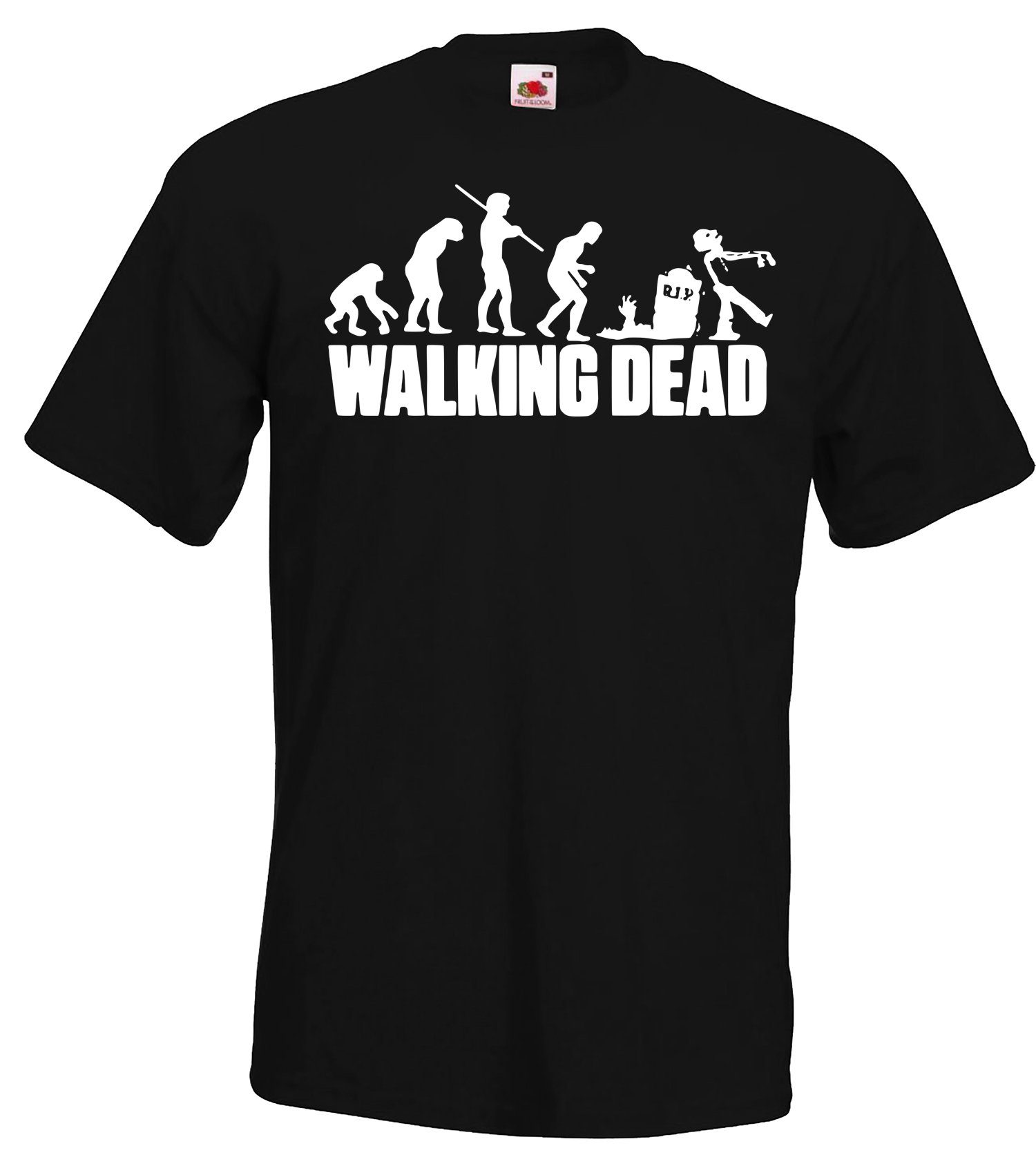 T-Shirt Herren Schwarz Dead Youth Motiv Walking Serien Designz Shirt mit tendigem