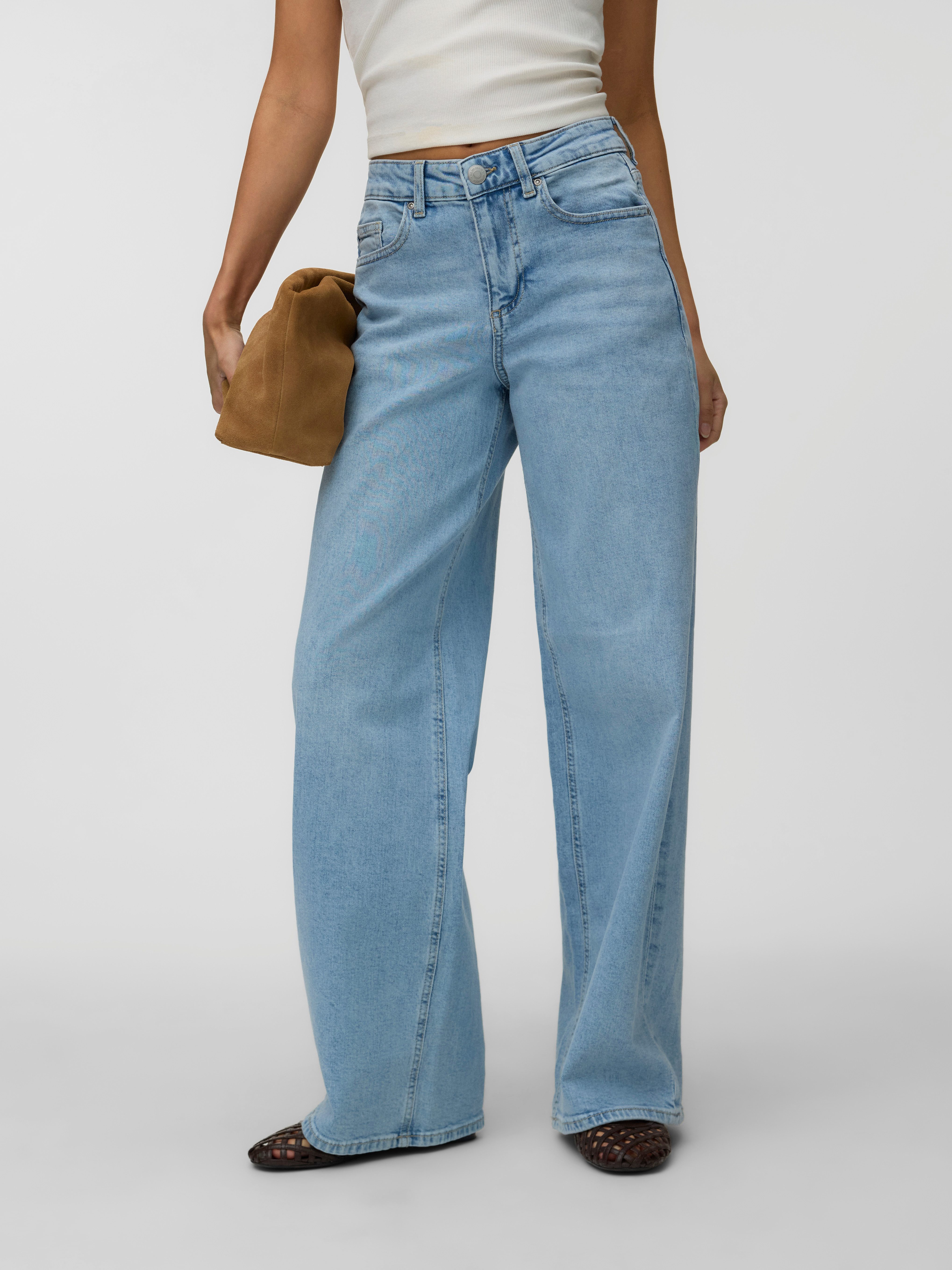 Vero Moda Weite Jeans VMSANDIE-STRETCH MR WIDE JNS RA3133 NOOS Baumwollmischung, wide fit, mid waist
