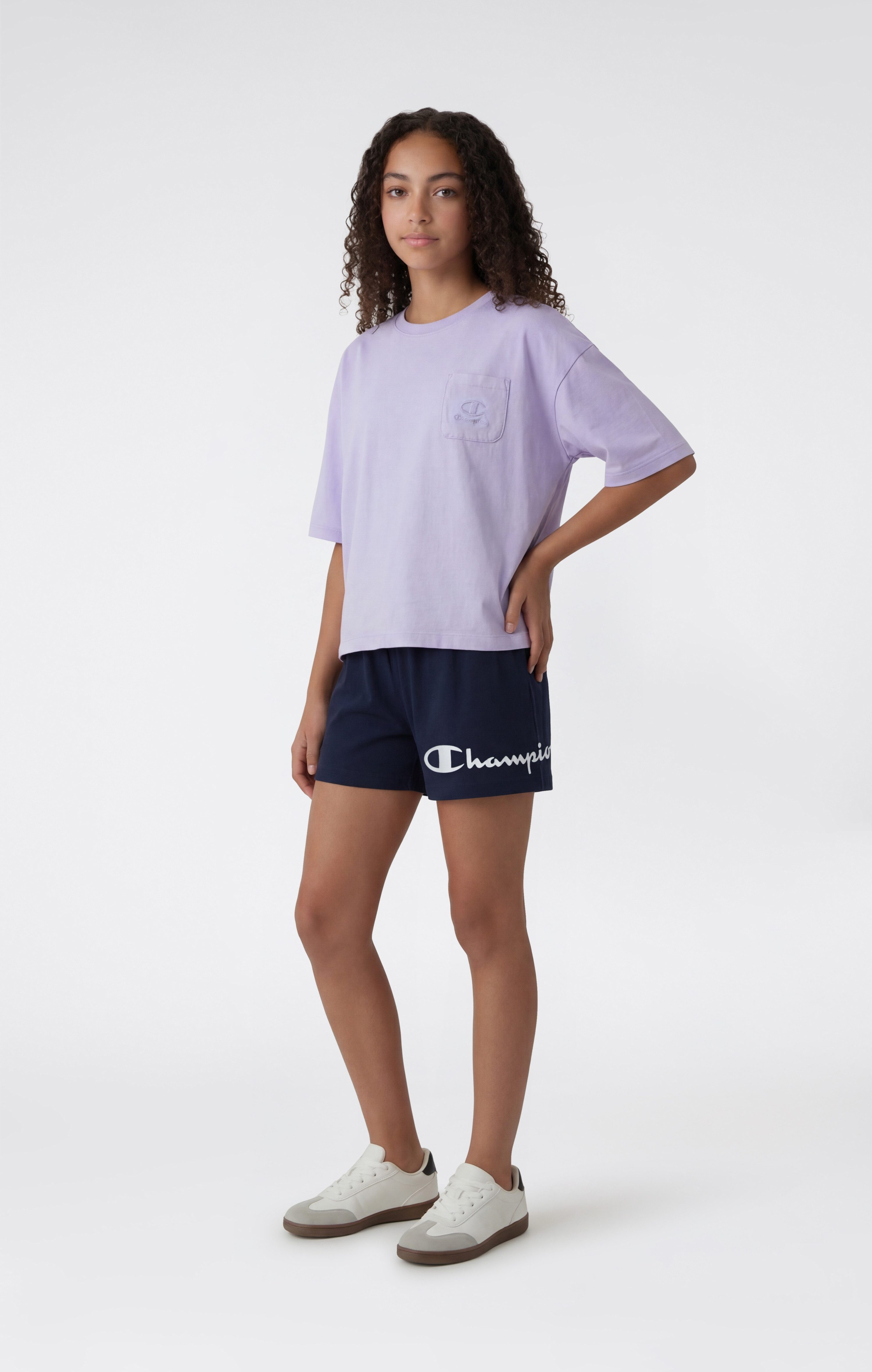 Champion Sweatshorts BASIC Shorts Large Logo für Kinder, aus Baumwolle, bequeme Passform
