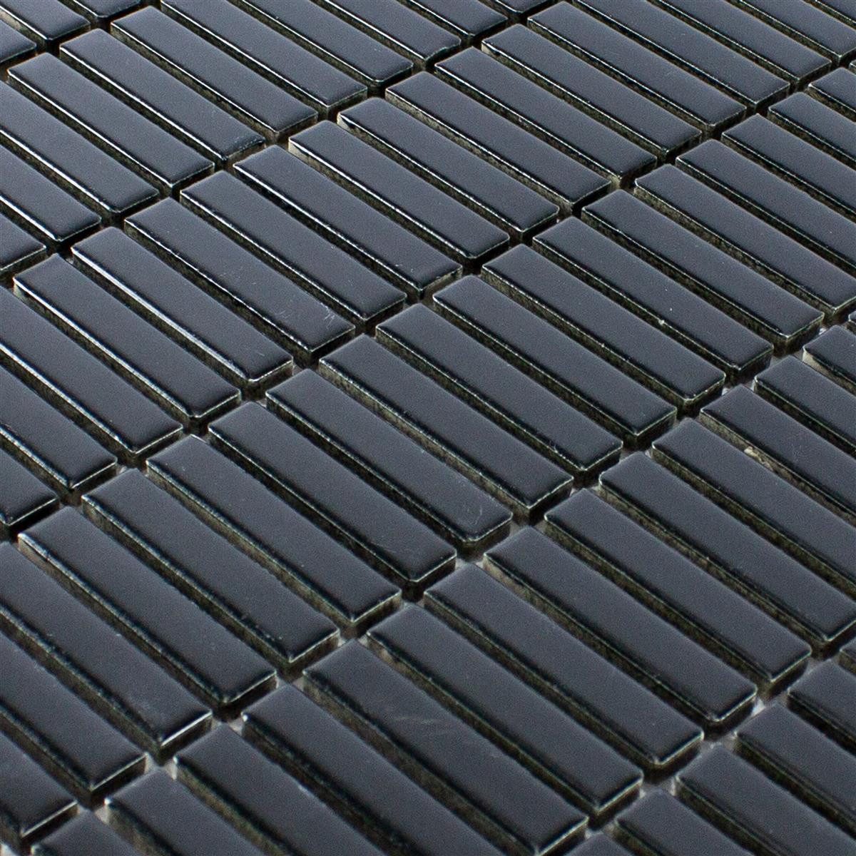 Mosafil Mosaikfliesen Keramik Mosaik Fliesen Midway Schwarz Matt, Keramik 30.000x30.000, schwarz, Verlegefertig auf ein Netz geklebt - Frostsicher - Wasserfest