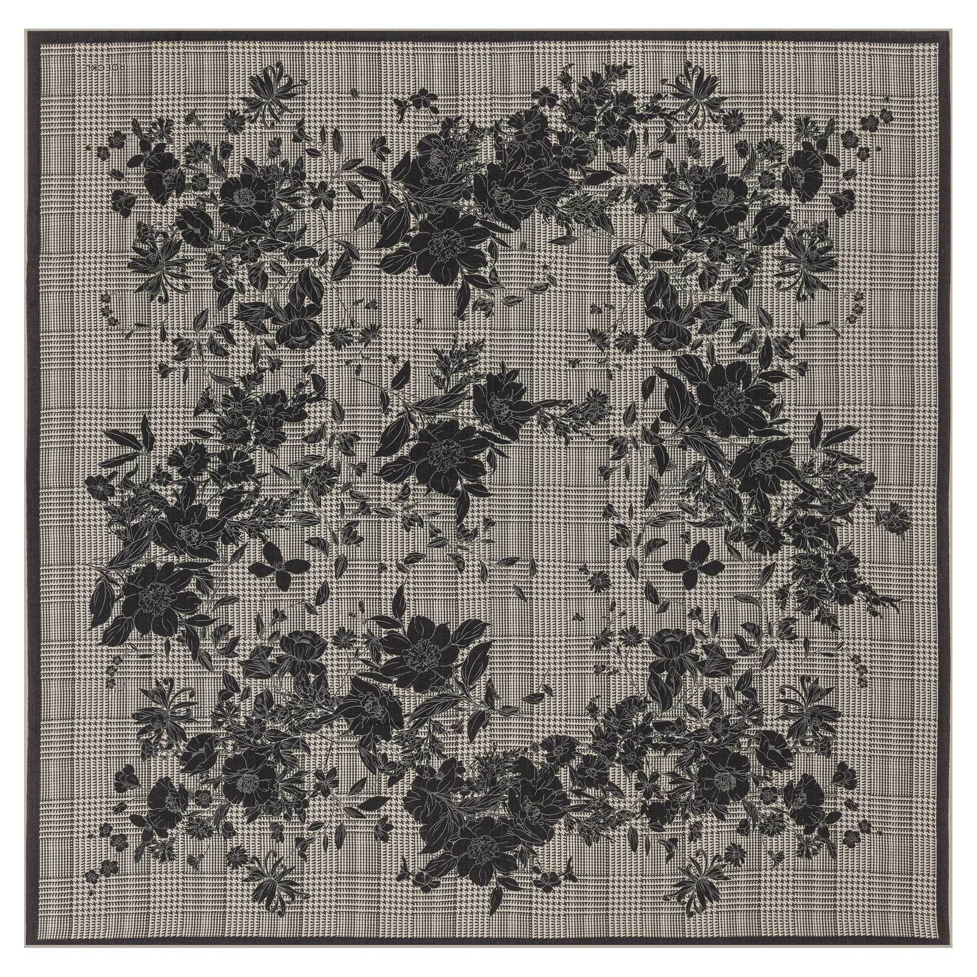 Roeckl Halstuch Blooming Frame, Geblümtes Woll-Seiden Tuch