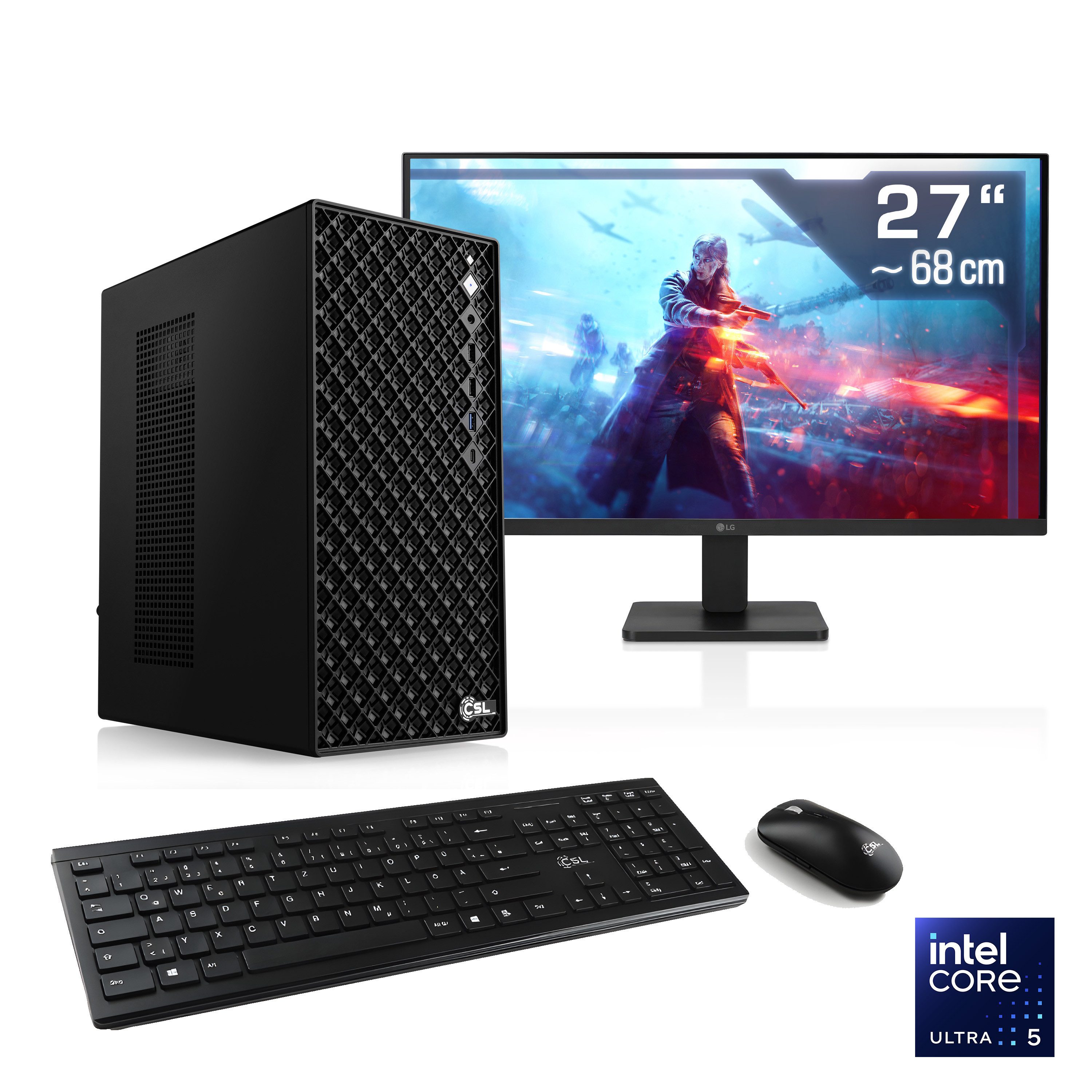 CSL Mystic V24053 Gaming-PC-Komplettsystem (27", Intel® 245KF, GeForce RTX 4060, 32 GB RAM, 1000 GB SSD)