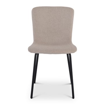 Raburg Esszimmerstuhl Küchenstuhl gepolstert, 4-Fuß-Metallgestell in Schwarz, Kaja (4er-Set), skandinavisches Design, Belastbarkeit 110 kg