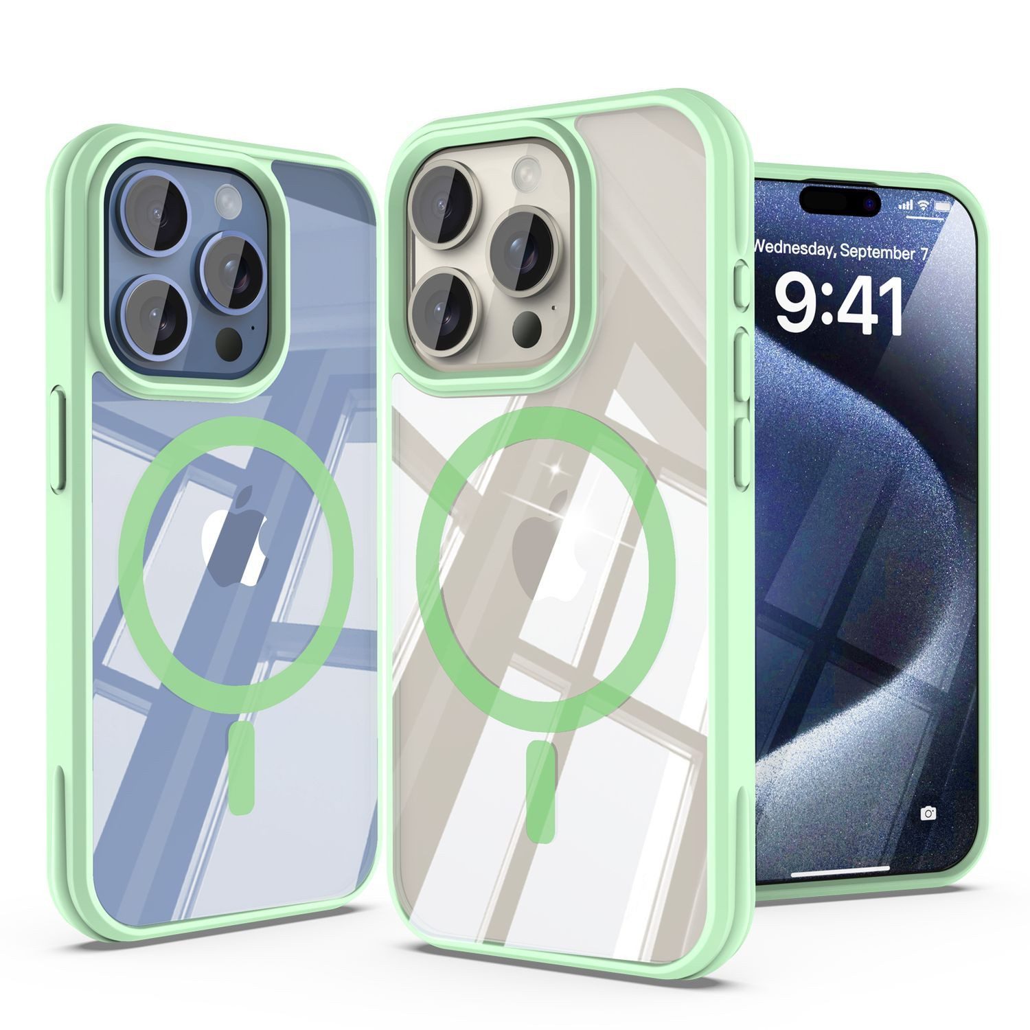 Cadorabo Handyhülle für Apple iPhone 15 PRO Hülle Apple iPhone 15 PRO, Hülle kompatibel mit Magsafe Transparente Schutzhülle Case Cover