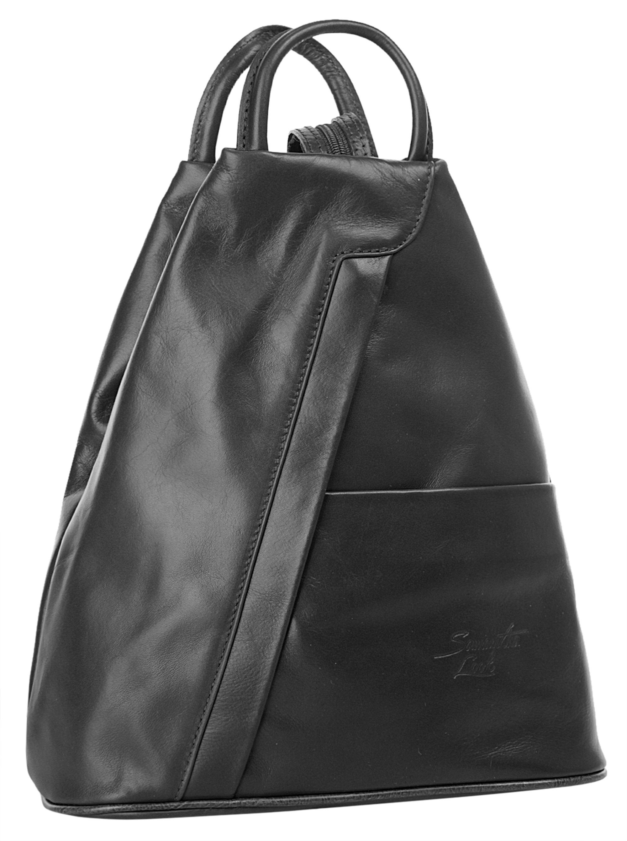 Samantha Look Cityrucksack SAMANTHA LOOK Damen echt Leder, Made in Italy, echt Leder, Made in Italy – Bild 4 von 5