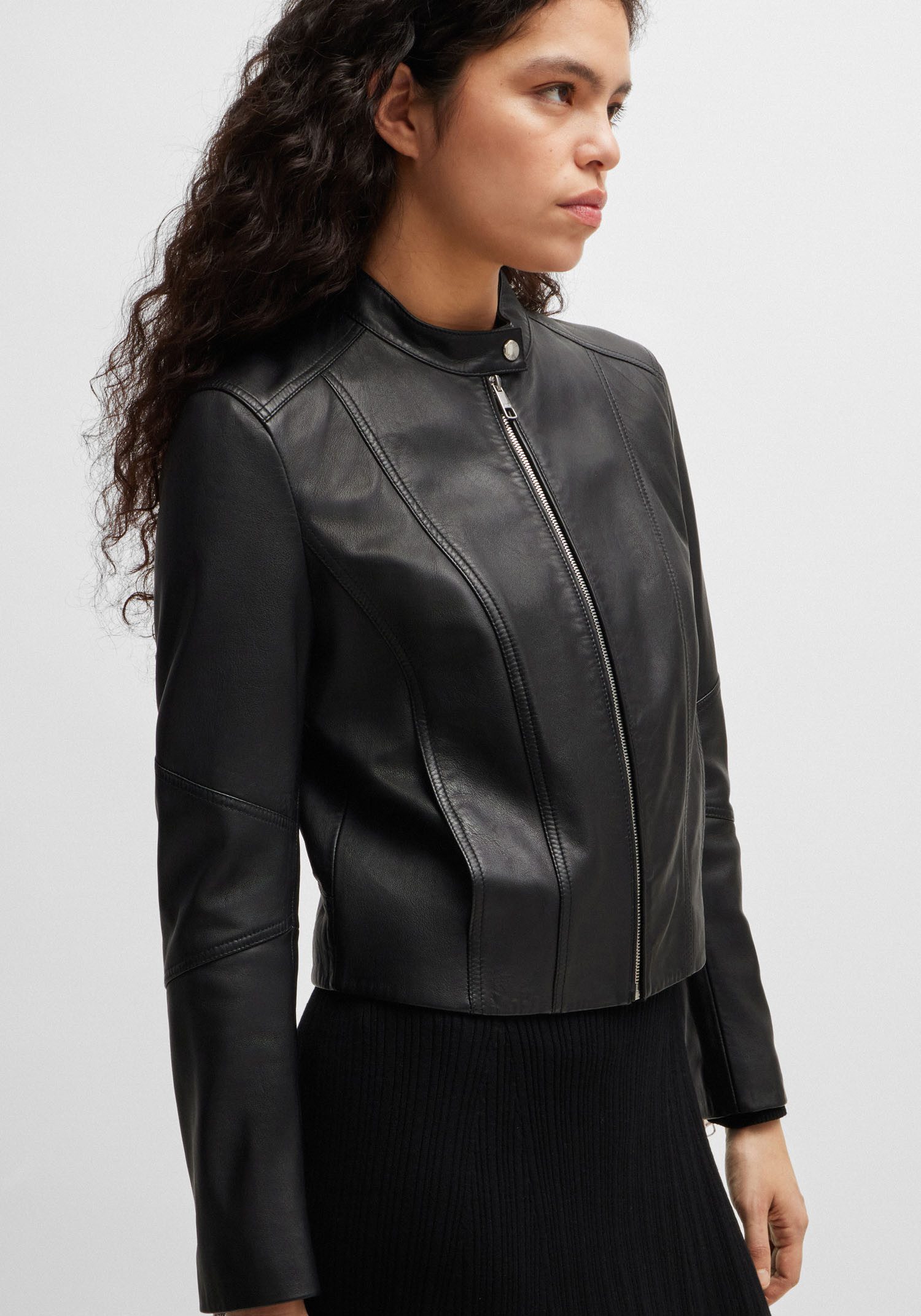 BOSS ORANGE Lederjacke Saleste Premium Damenmode günstig online kaufen
