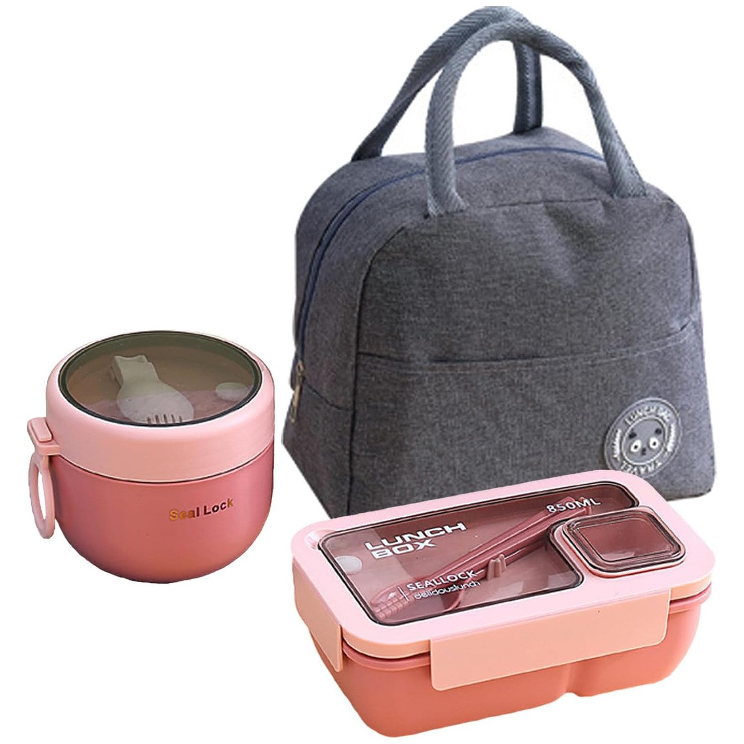 Lunchbox 1100ml Bento-Box 1100ml Komplettset, Spülmaschinenfest + Isoliertasche