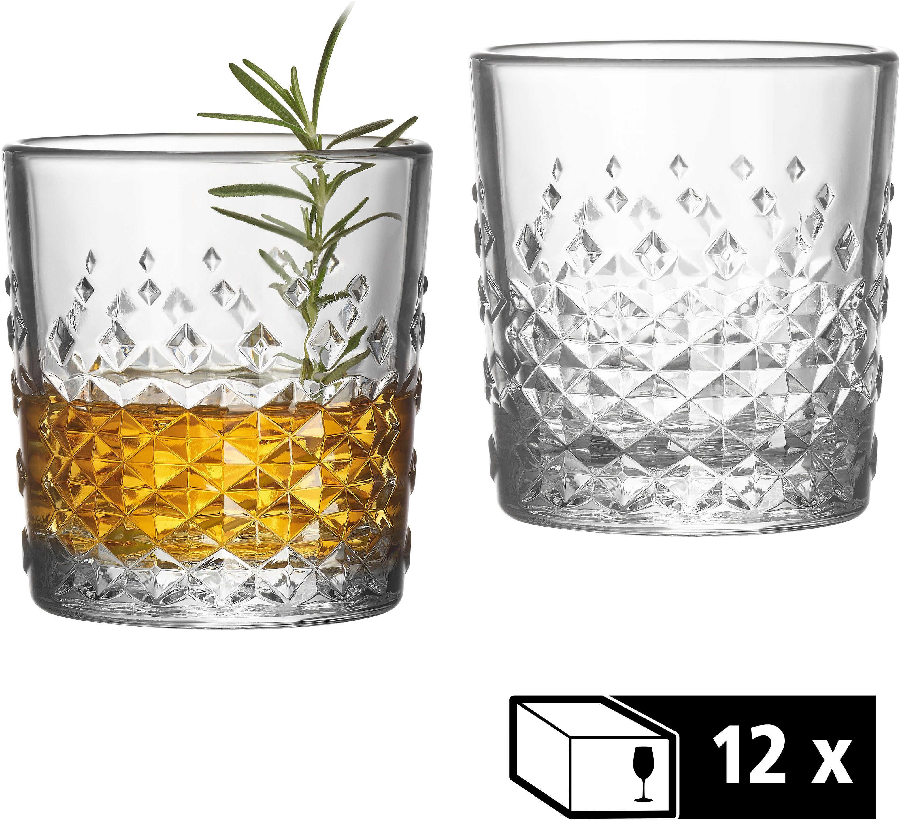 LIBBEY Gläser-Set Rocks Glas -OCULAR-, 236 ml, Ø 8 cm, H: 9 cm, 12er Set, 12-tlg., Glas, hochwertig verarbeitet, im modernen Design
