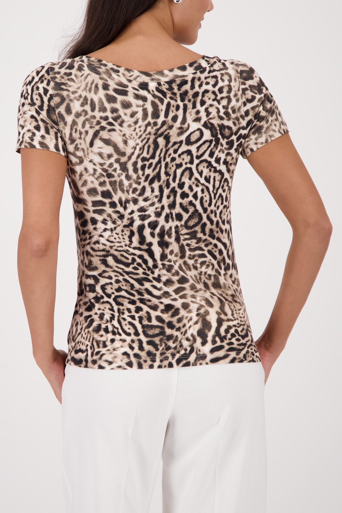 Monari T-Shirt Shirt Leodruck allover Regular fit mit Leo-Print