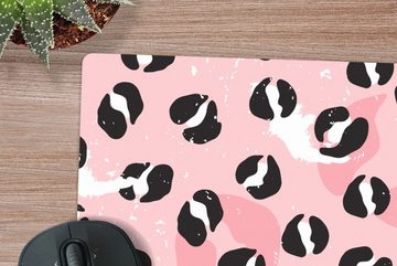 MuchoWow Gaming Mauspad Pantherdruck - Deren - Design - Rosa (1-St), Mousepad mit Rutschfester Unterseite, Gaming, 40x40 cm, XXL, Großes