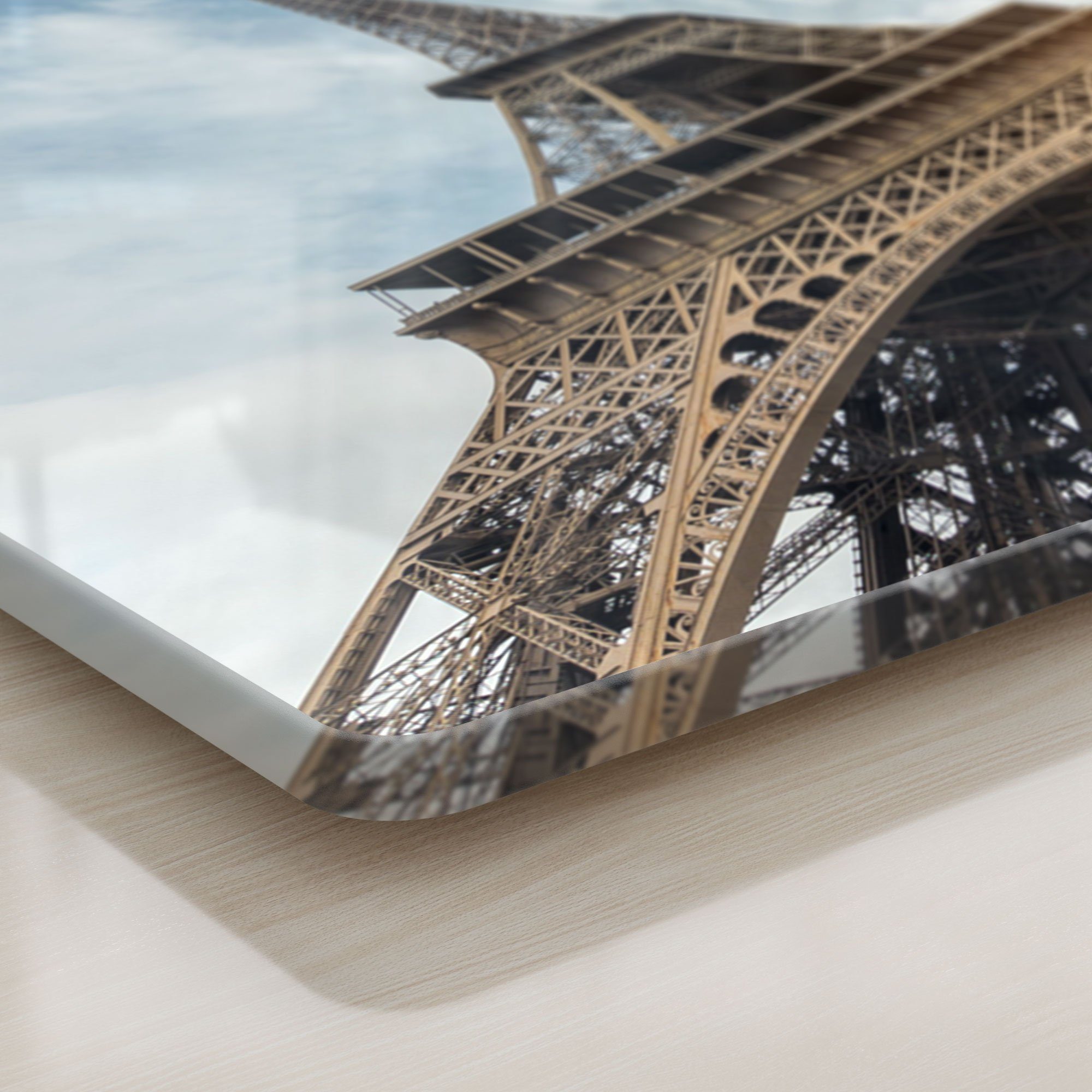 Schneideplatte des Platte Eiffelturms', Frühstücksbrett 'Am Fuße Glas, Schneidebrett DEQORI