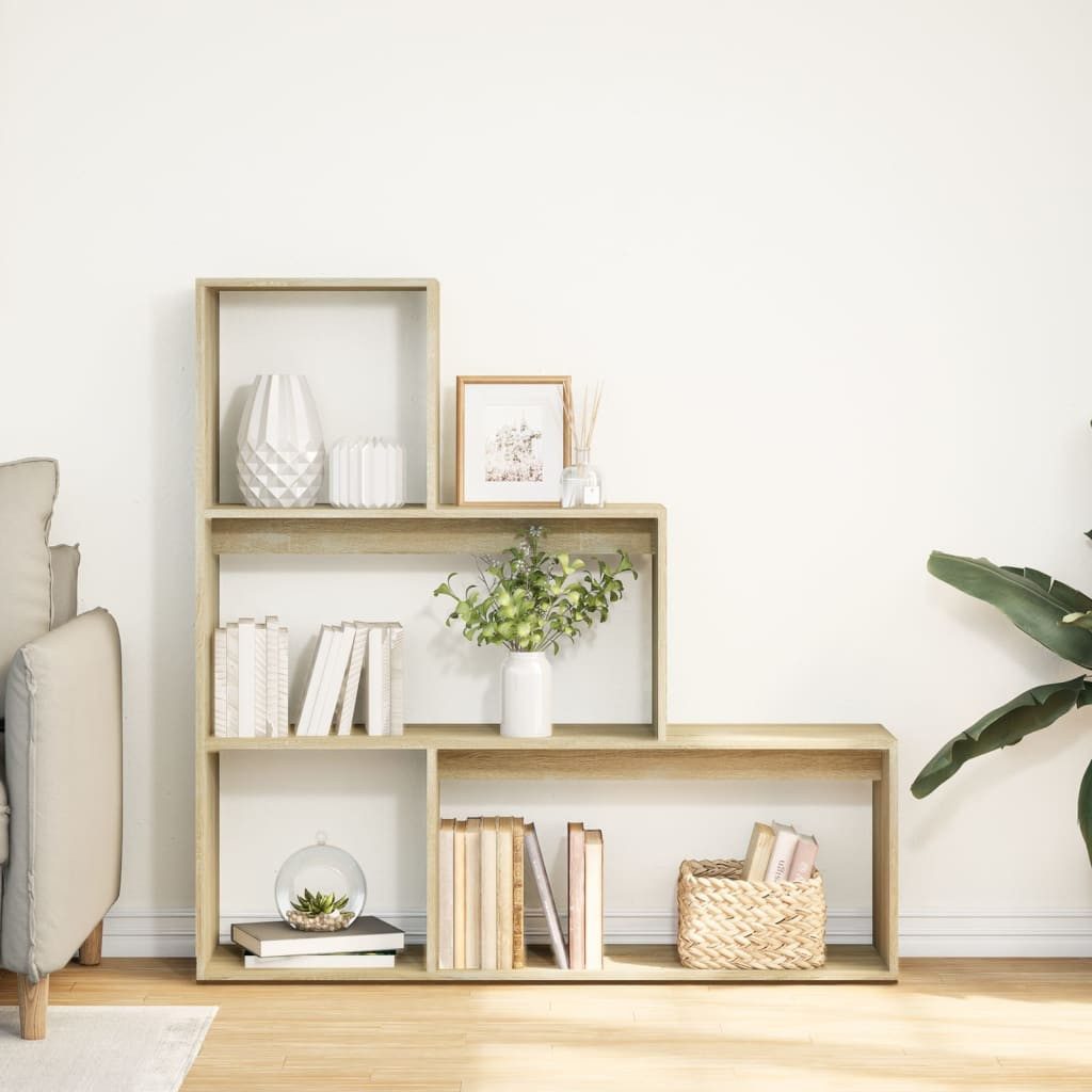 vidaXL Bücherregal Raumteiler-Bücherregal 3 Stufen Sonoma-Eiche günstig online kaufen