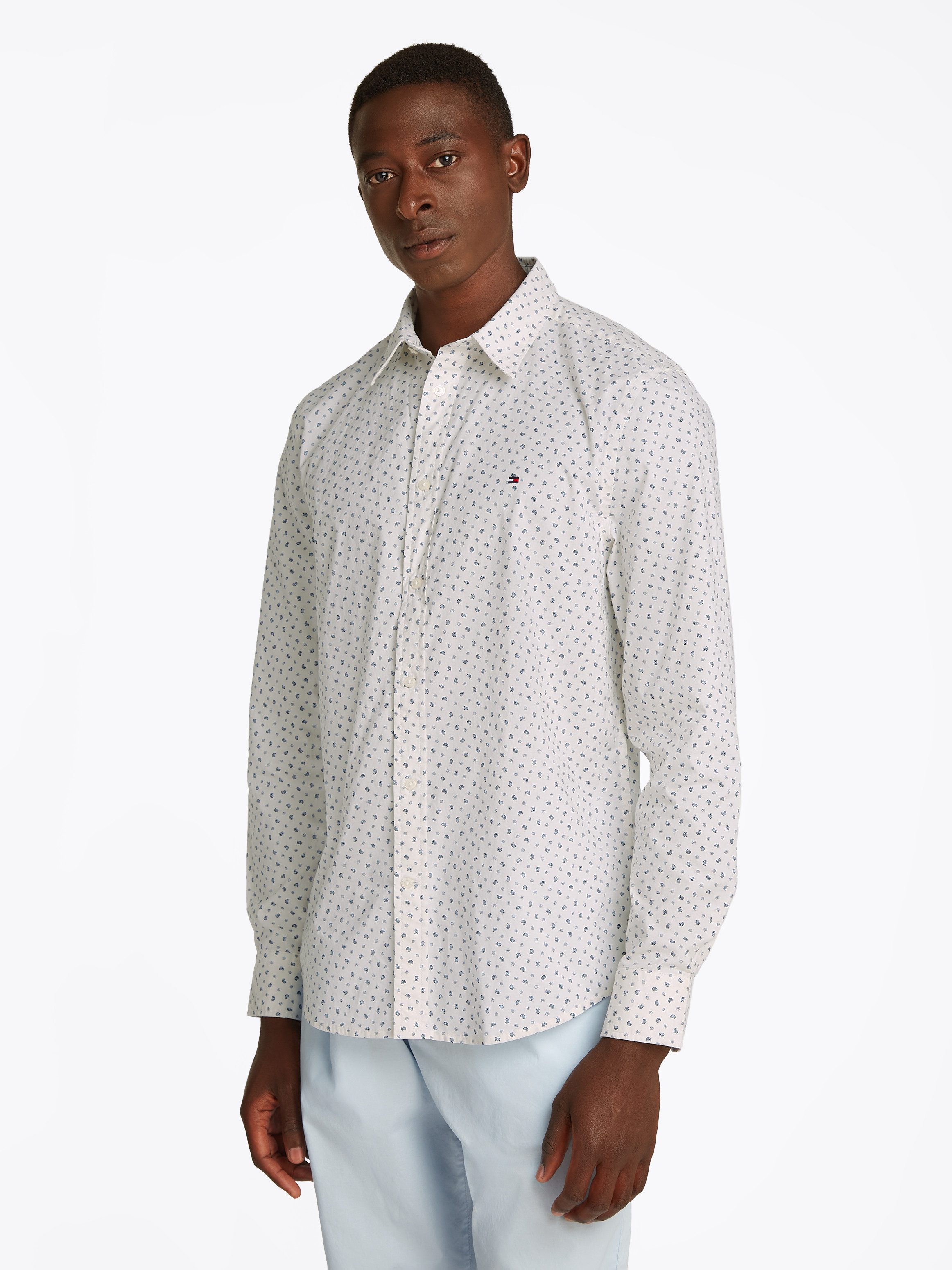 Tommy Hilfiger Langarmhemd FLEX POPLIN AOP SF SHIRT mit Alloverprint günstig online kaufen
