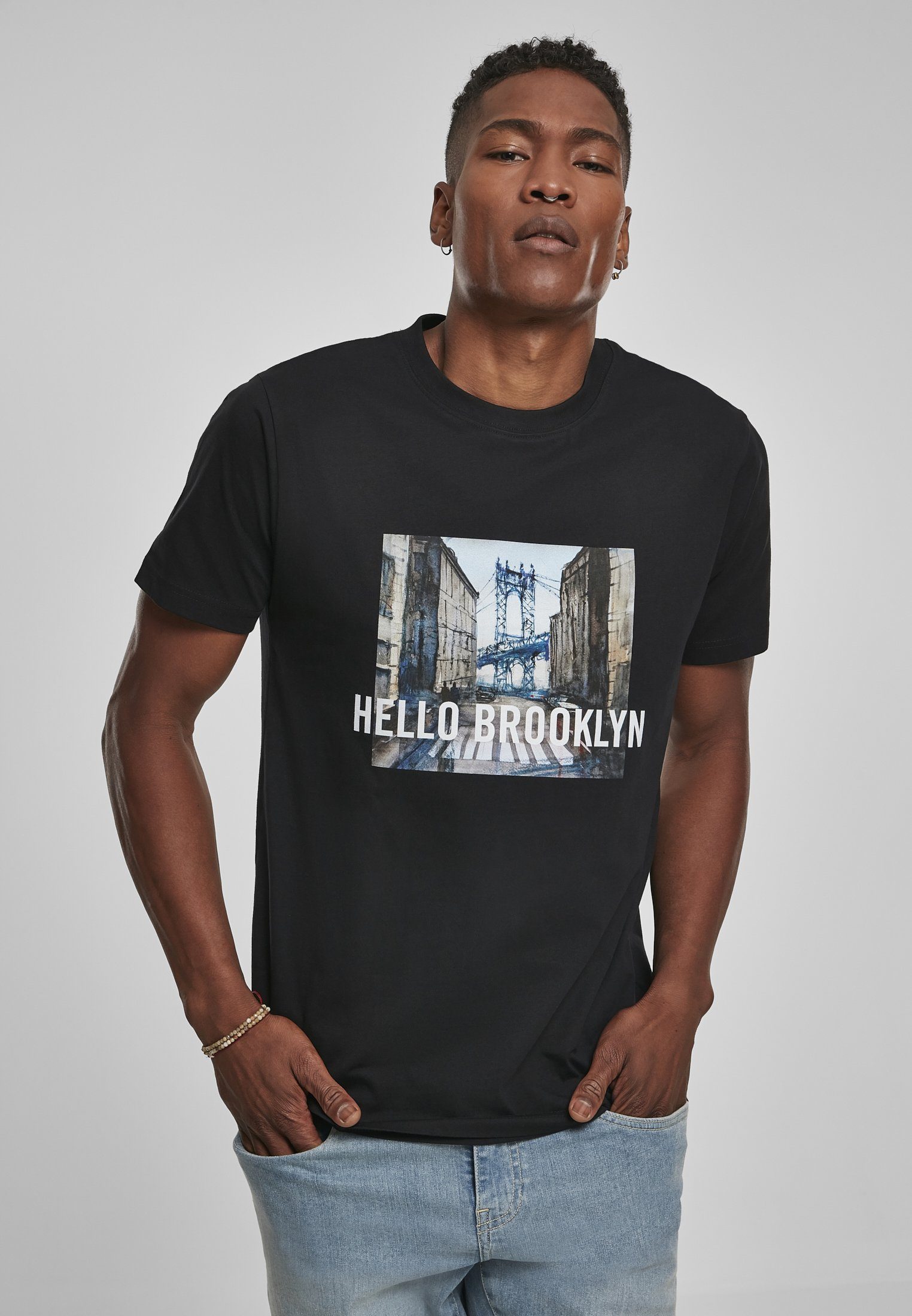 Hello (1-tlg) Herren T-Shirt Tee MisterTee Brooklyn