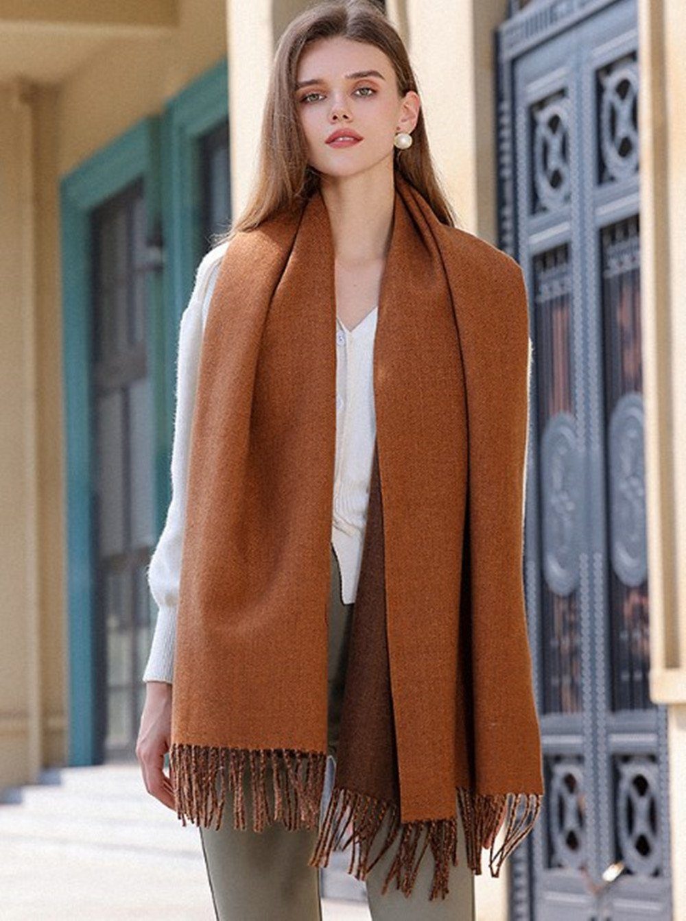 Modeschal Qualität,Neuer XDeer brown02 Stil Damen Schal,kuschelweich,Winter Poncho Schal