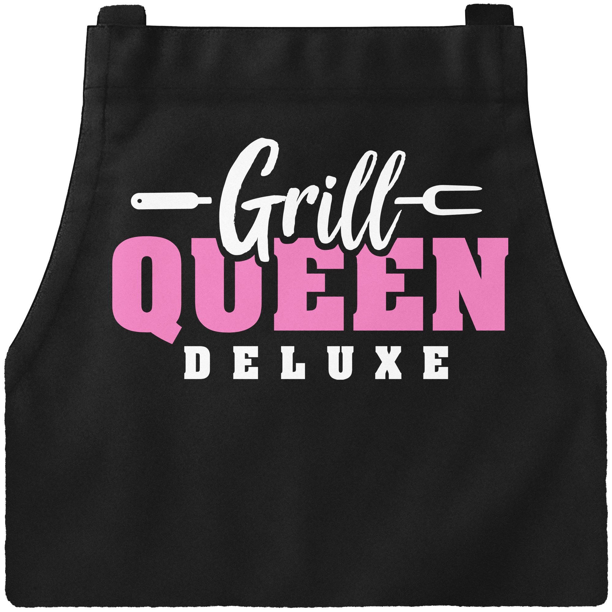 MoonWorks Grillschürze Grill-Schürze für Frauen mit Spruch Grill Queen Deluxe, mit kreativem Aufdruck