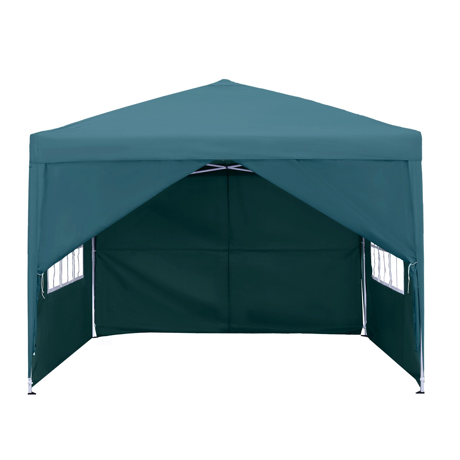 FIVMEN Partyzelt 2.5x2.5m Faltpavillon Gartenpavillon mit 4 Seitenteilen und Fenstern