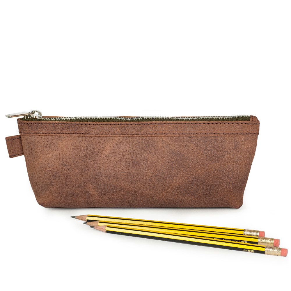 Jahn-Tasche Pencilbag Schlampermäppchen / Taschenorganizer Gr. M Leder Braun Jahn-Tasche 010