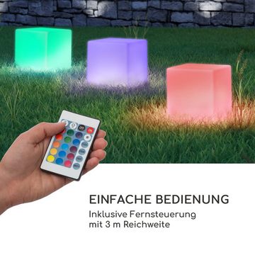 blumfeldt Gartenstrahler Shinecube XL Leuchtwürfel, 16 Farboptionen, 4 Farbwechsel-Modi, LED integriert