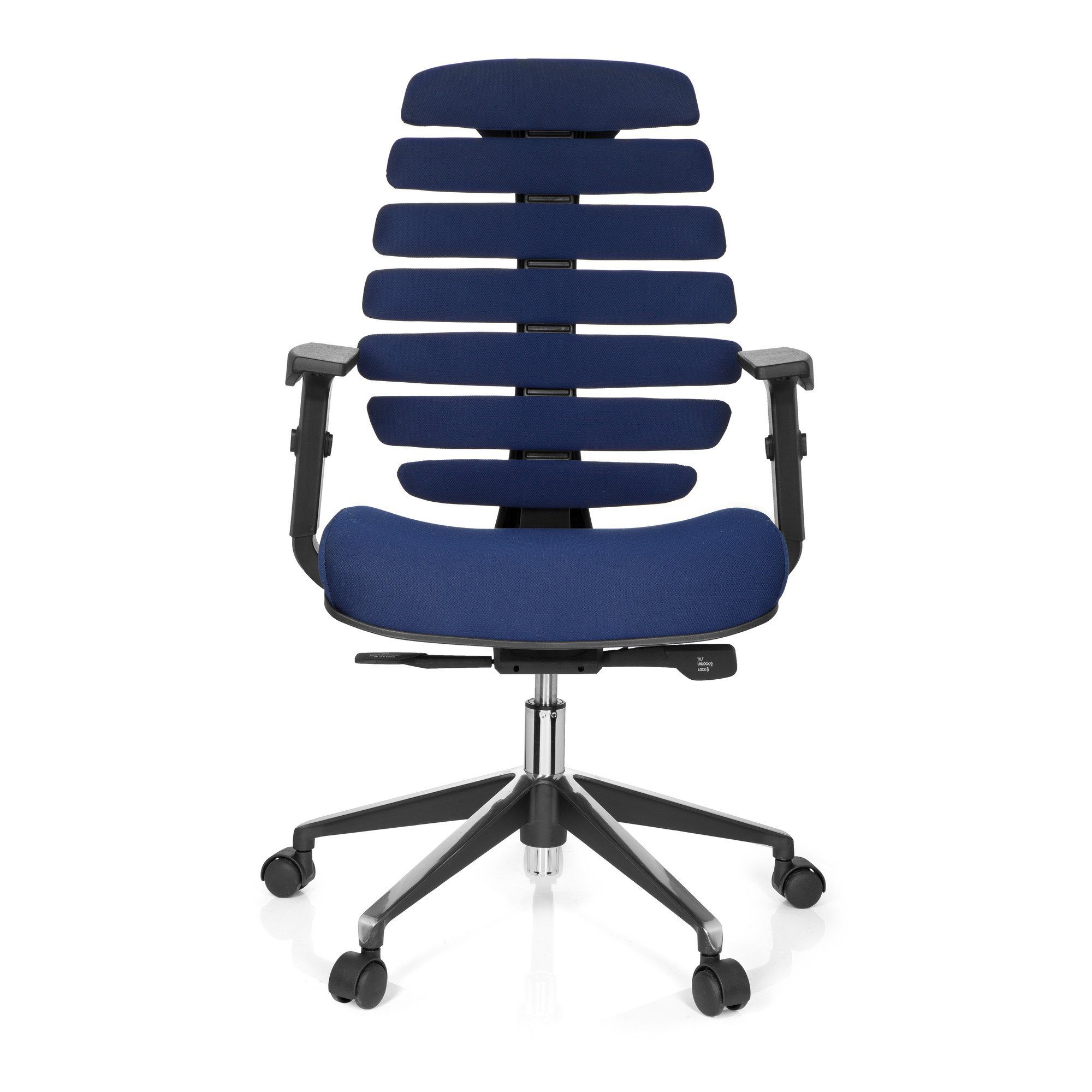 hjh OFFICE Drehstuhl Profi Bürostuhl ERGO LINE II Stoff mit Armlehnen (1 St), Schreibtischstuhl ergonomisch Blau