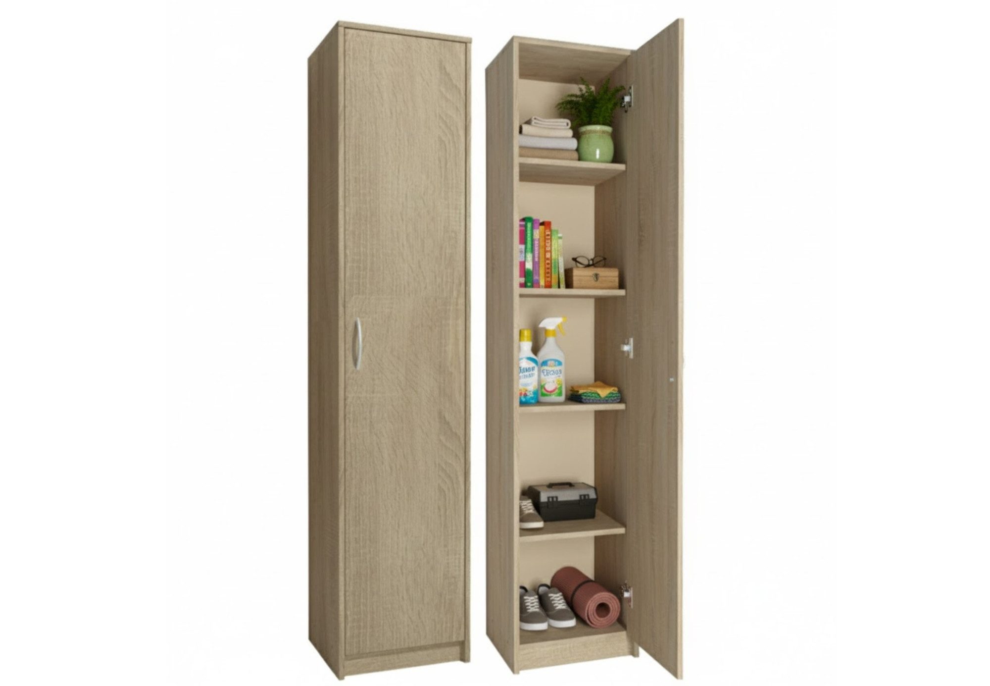 Home Collective Regal mit 5 Ebenen Aktenschrank mit 4 Einlegeböden und 1 Tü günstig online kaufen