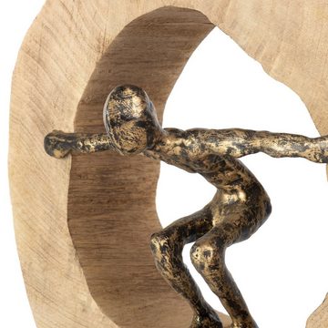Moritz Skulptur Skulptur Wage den Sprung 28x27x7cm, Dekoobjekt Holz, Tischdeko, Fensterdeko, Wanddeko, Holzdeko