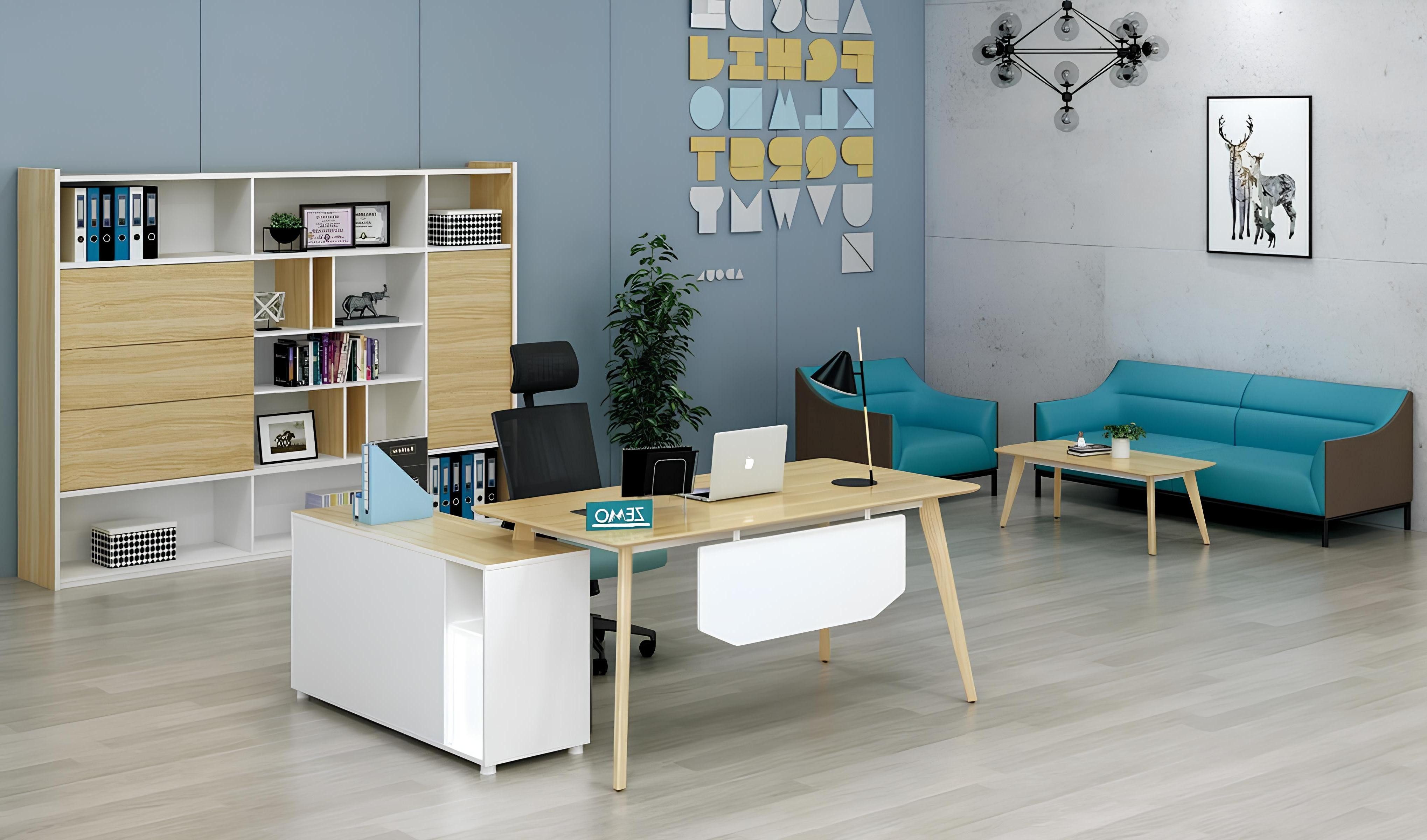 Xlmoebel Büromöbel-Set Set Schreibtisch und Aktenschrank Regal für Chef, bestehend aus 2, (Aktenschrank+Eckschreibtisch), Hergestellt in Europa