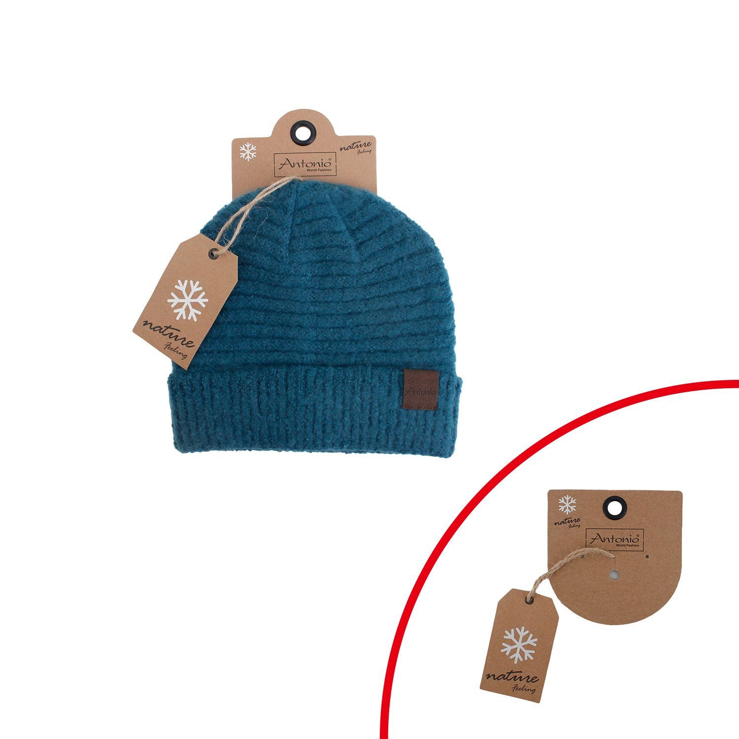 Antonio Strickmütze Antonio Damen Strick Mütze Bouclé Beanie petrol (1-St) günstig online kaufen