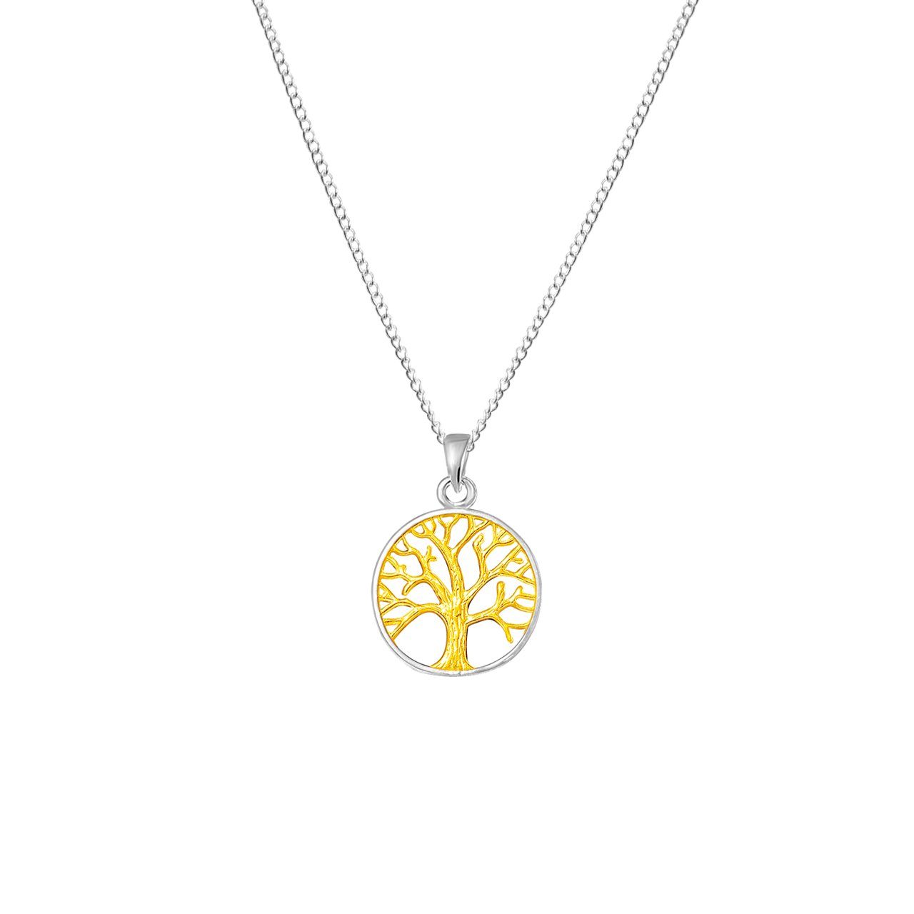 ALEXANDER YORK Kette mit Anhänger TREE OF LIFE in Gold, 2-tlg., 925 Sterling Silber