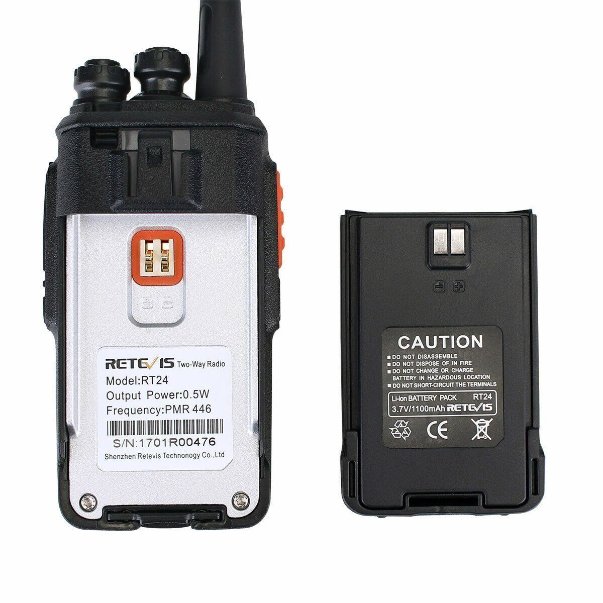 Retevis Walkie Talkie RT24 Freenet Rauschunterdrückung VOX, 6 Lizenzfrei Batterie, schwacher Funkgeräte bei Warnung (PMR446), Kanäle