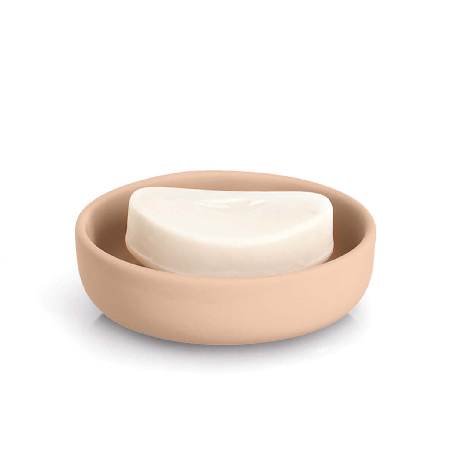 Zeller Present Badaccessoire-Set 6-teiliges Badaccessoire-Set - Keramik, Mandel, Set, 6 tlg., 6-tlg., stilvolle Riffelstruktur – Bild 5 von 5