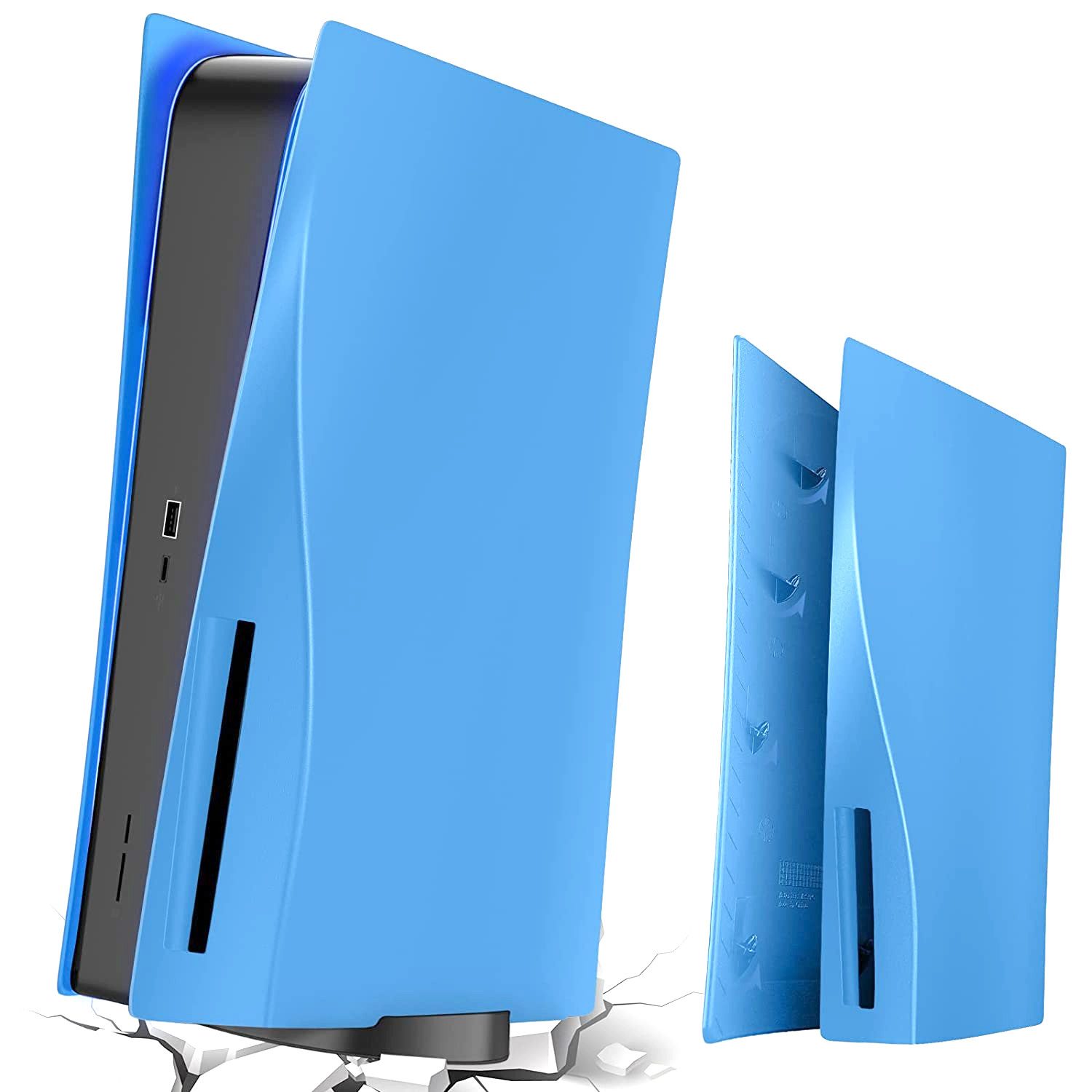 TUWENA Playstation-Halterung PS5 Bildbausteine Hülle Cover Playstation 5 Standard, (Hartes Stoßfeste Seitenplatten Shell) – Bild 3 von 5