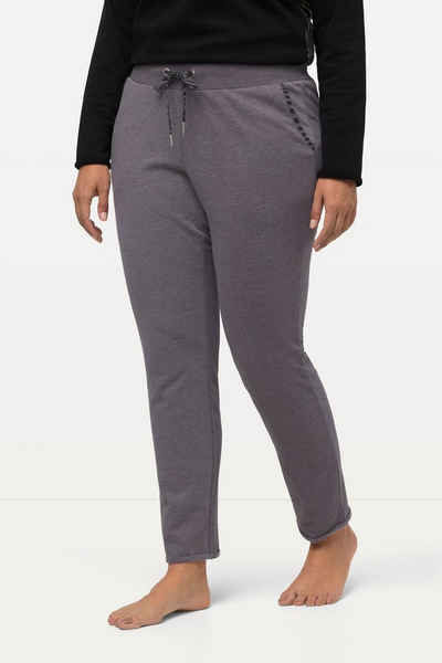 Ulla Popken Sweathose Loungewear-Hose schmales Bein Elastikbund