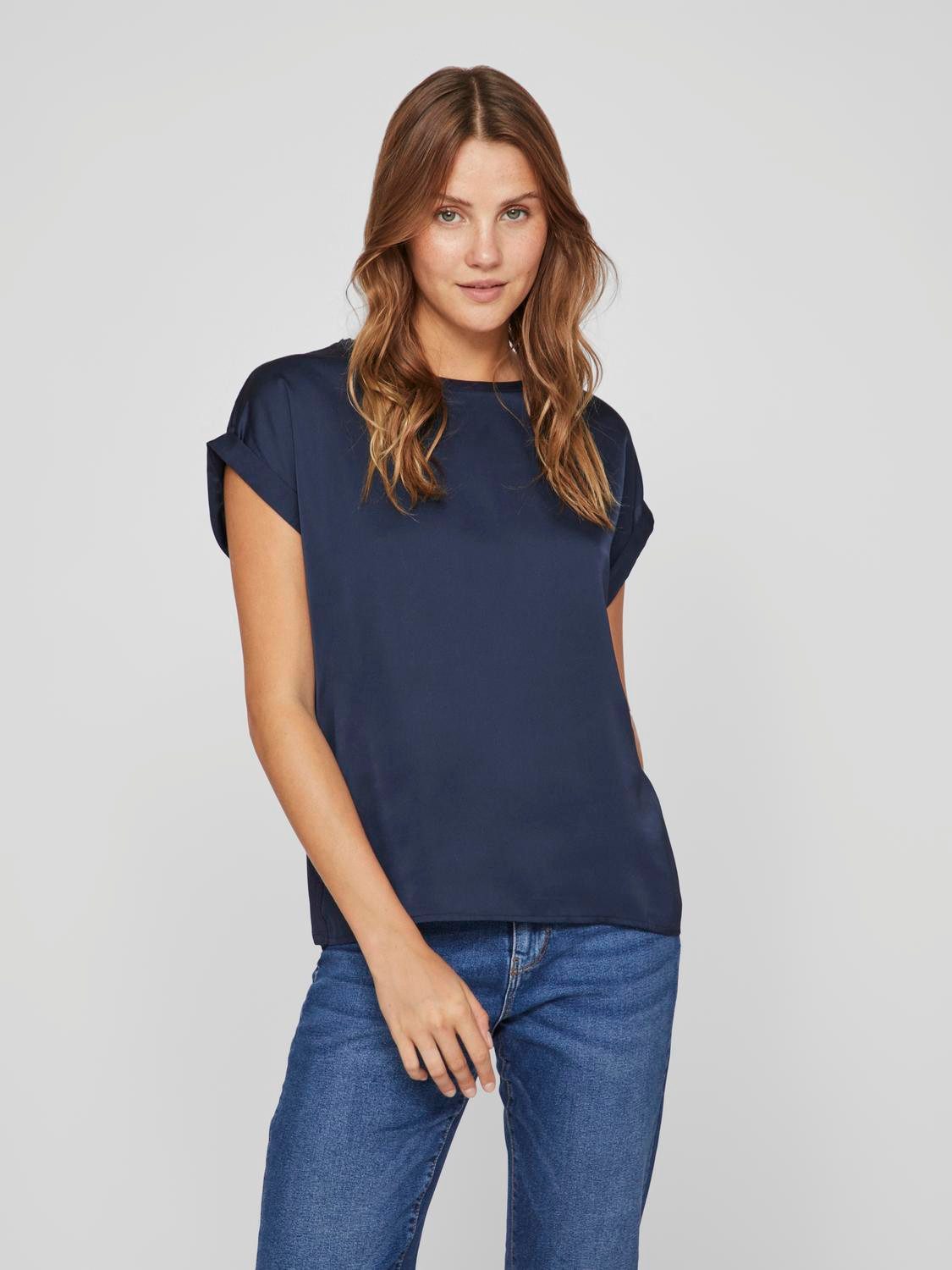 Kurzarmshirt VIELLETTE S/S SATIN TOP - NOOS
