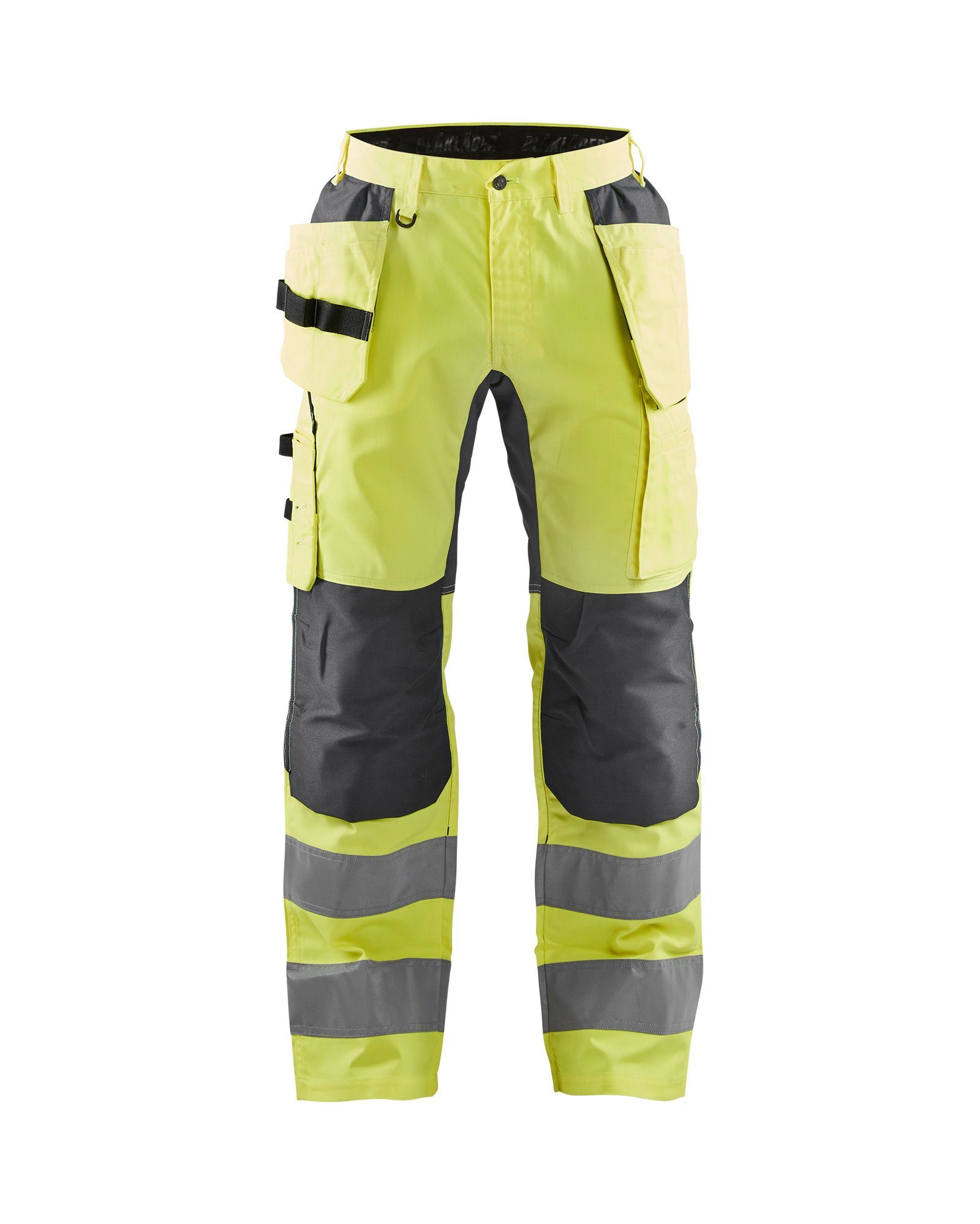 BLÅKLADER Arbeitsbundhose High gelb/mittelgrau Arbeitshose vis mit Stretch high (1-tlg) Vis