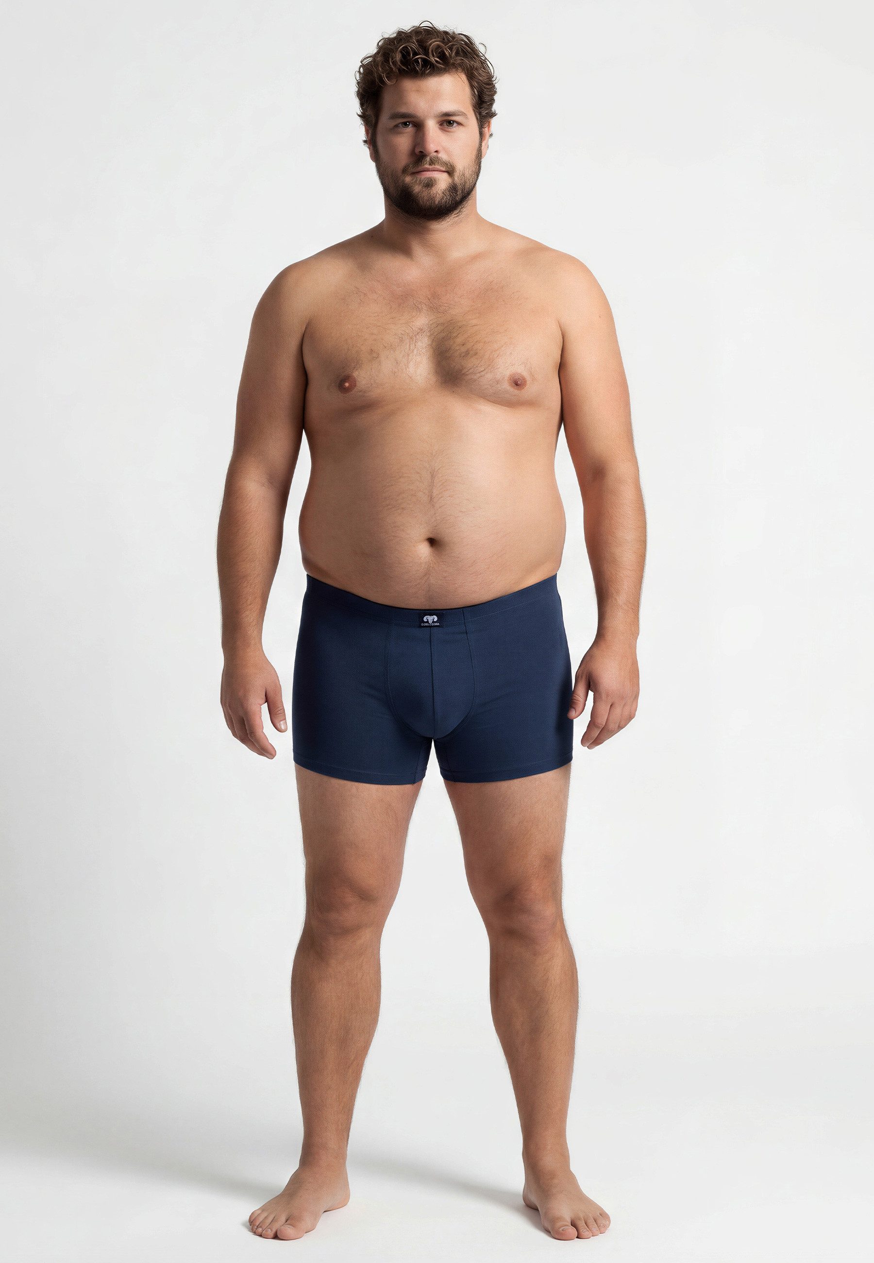 CECEBA Boxershorts CECEBA Herren Pants blau uni 2er Pack (2-St)