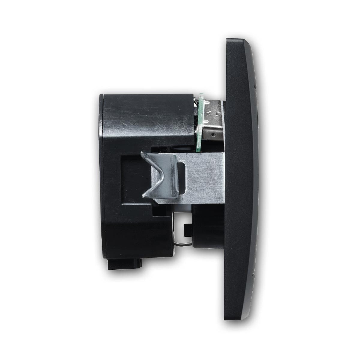 McPower Schuko-Stecker FLAIR Schuko-Steckdose schwarz mit USB-C, m Rahmen